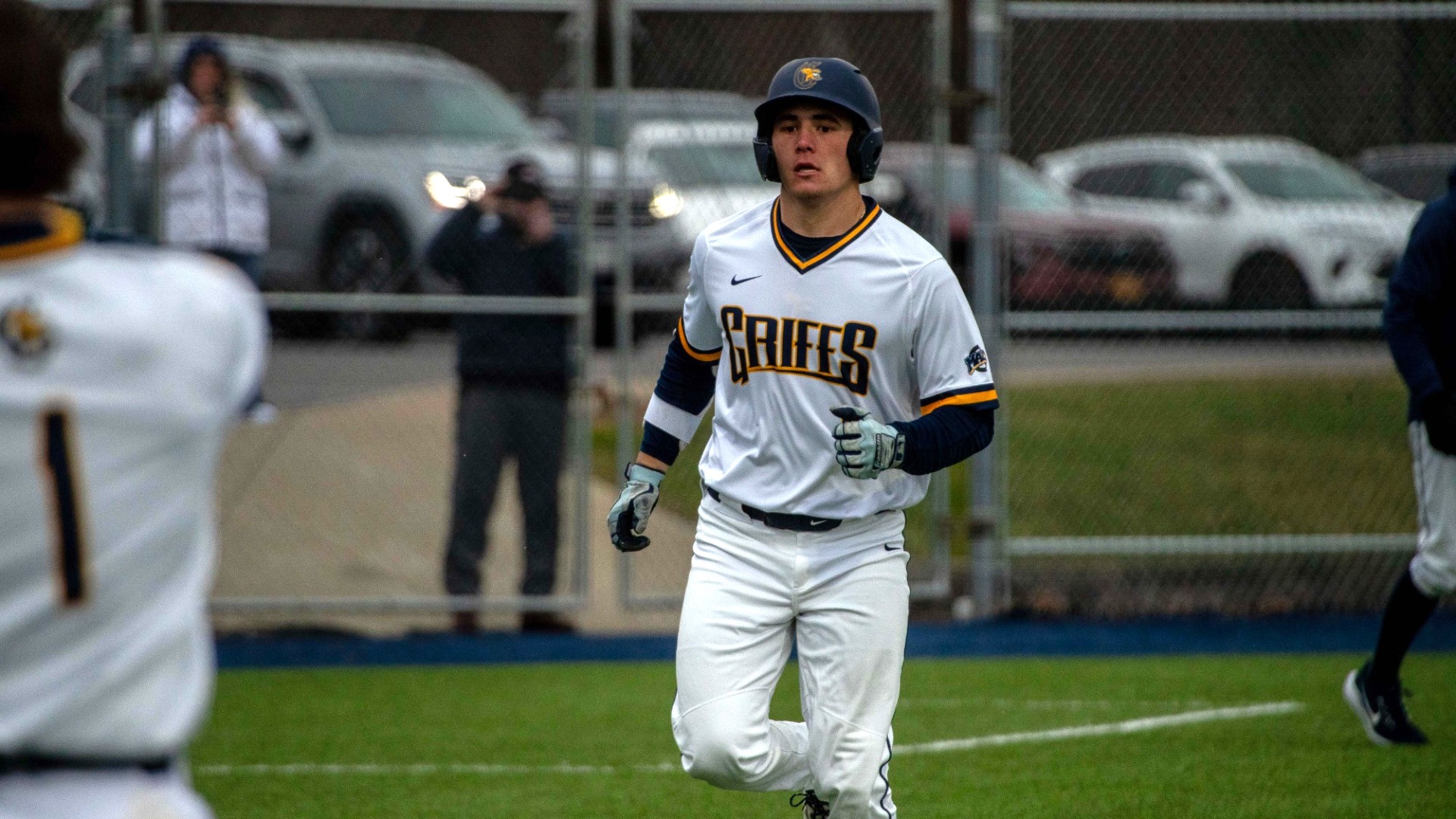 Mason Cisco trots home after a home run against Le Moyne
