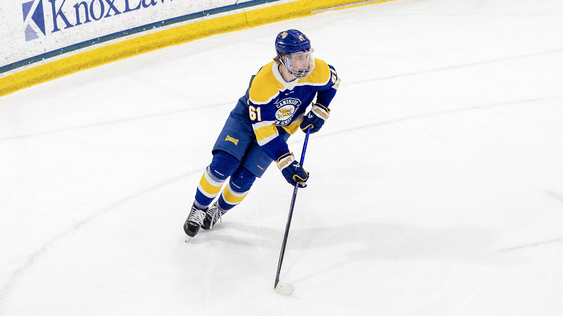 Canisius forward Hunter Price is shown in game action versus Mercyhurst at the Mercyhurst Ice Center in Erie, Pa.