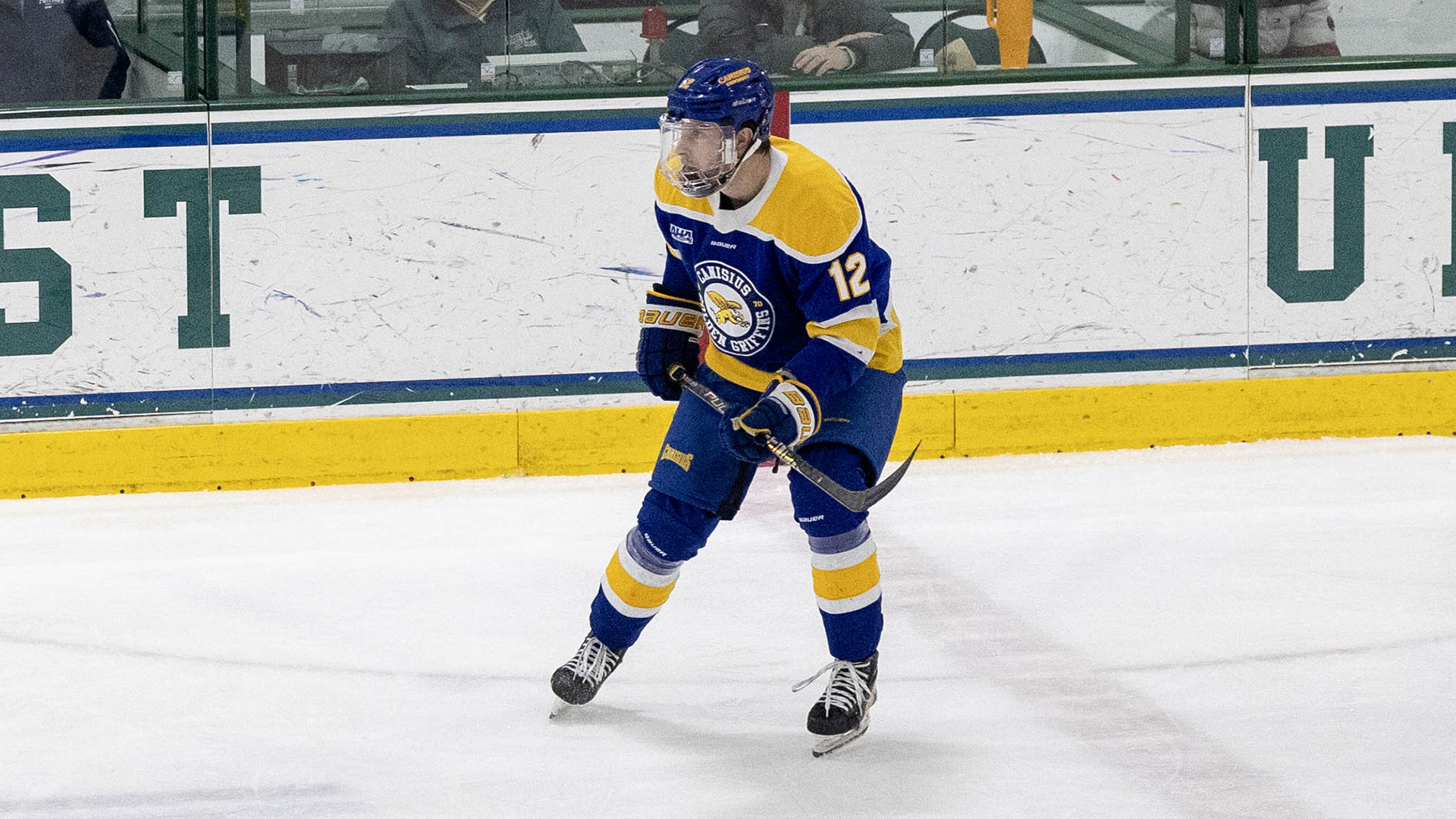 Canisius forward Kash Rasmussen is shown in game action versus Mercyhurst at the Mercyhurst Ice Center in Erie, Pa.