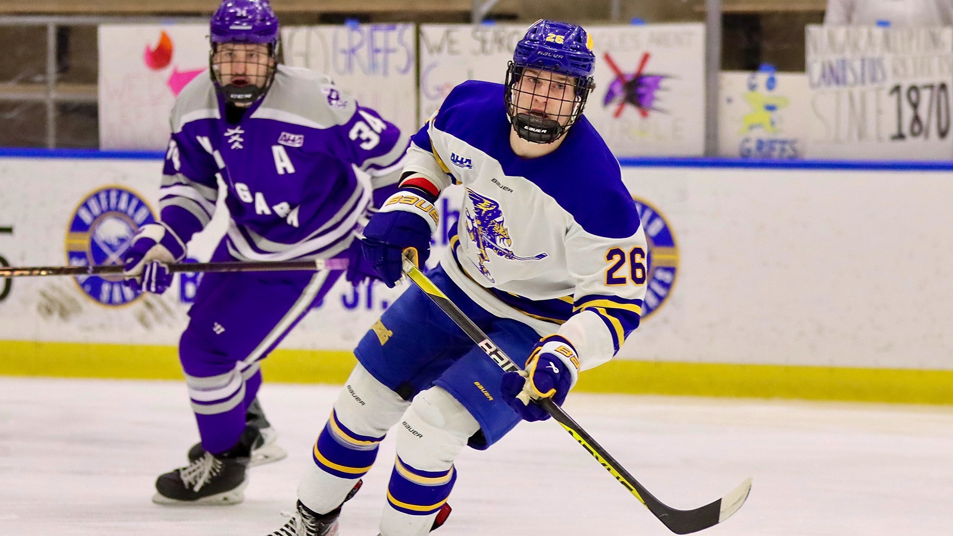 Canisius forward Stefano Bottini is shown in game action versus Niagara at LECOM Harborcenter on Jan. 30, 2026