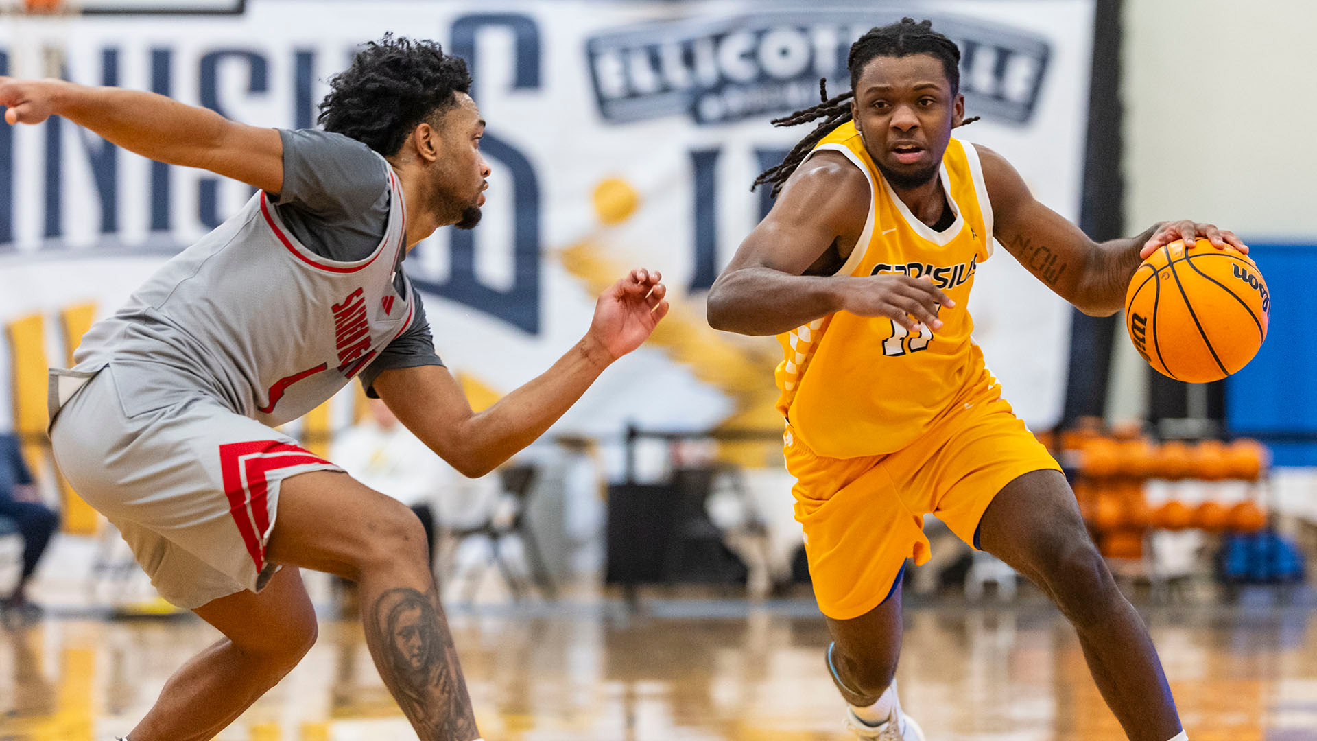 Kahlil Singleton drives to the basket looking to score in the first half of a home game against Sacred Heart on Jan. 4, 2026.