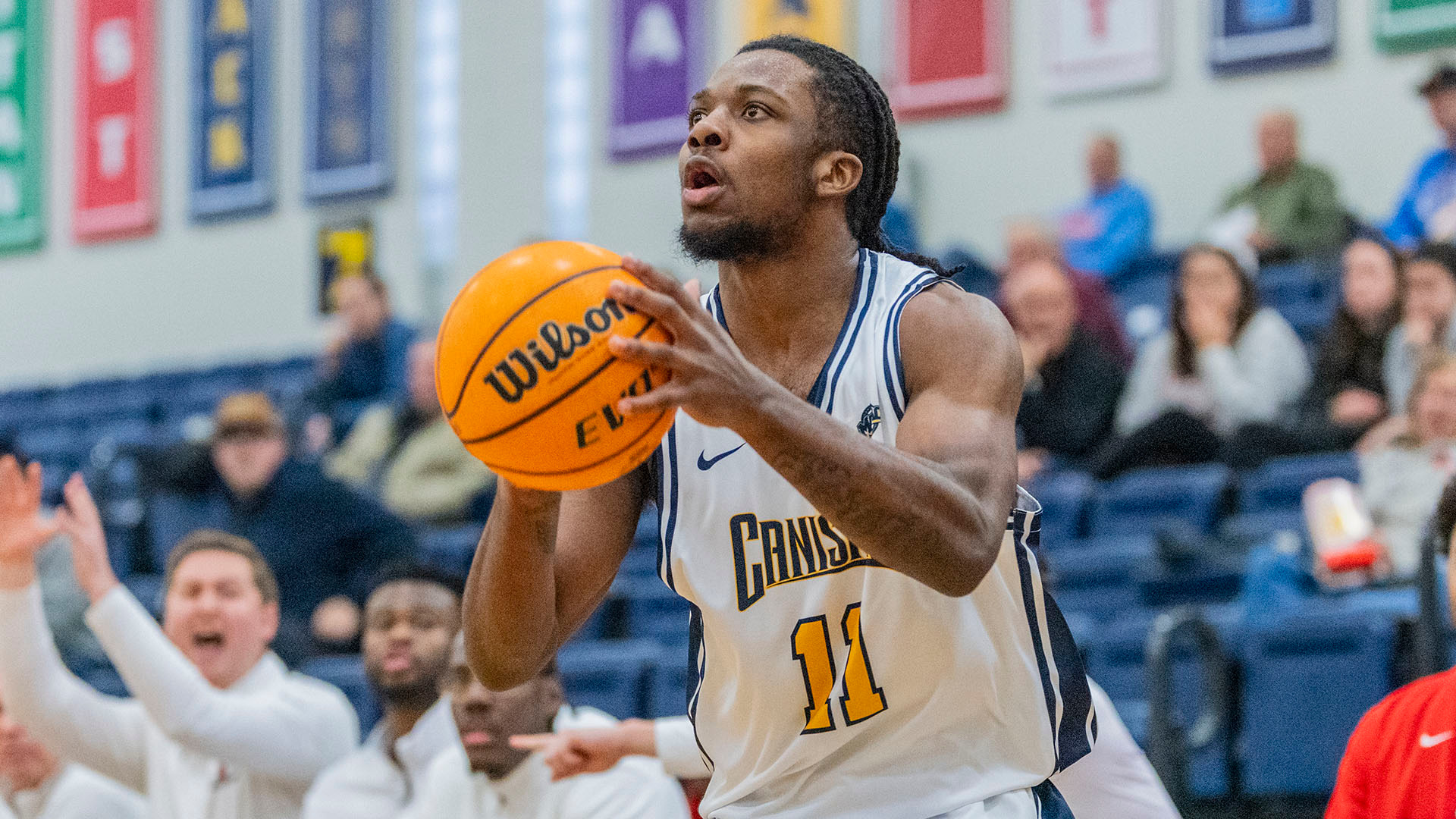 Kahlil Singleton pulls up to take a 3-pointer from the corner in the first half of a home win over Fairfield Jan. 2, 2026.