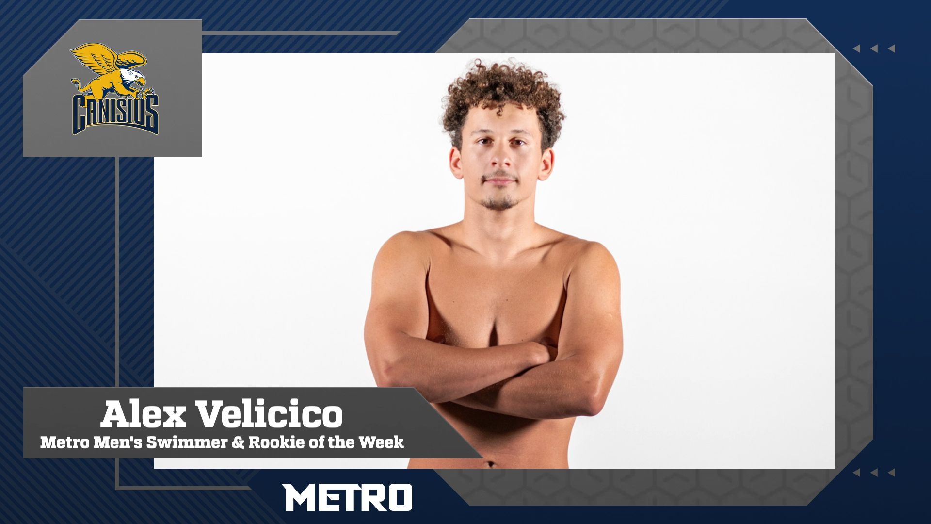Alex Velicico Metro Swimmer & Rookie of the Week graphic