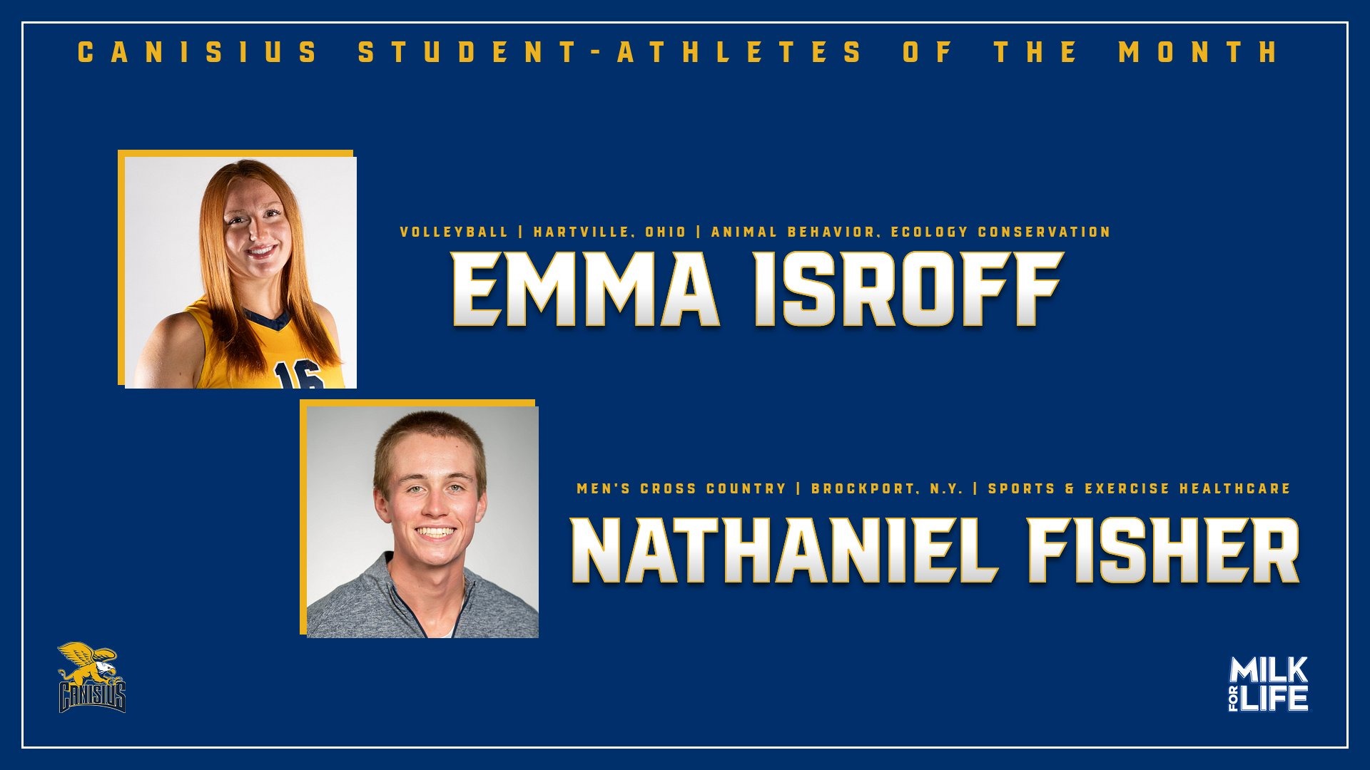 Emma Isroff, Nathaniel Fisher Student Athletes of the Month - September