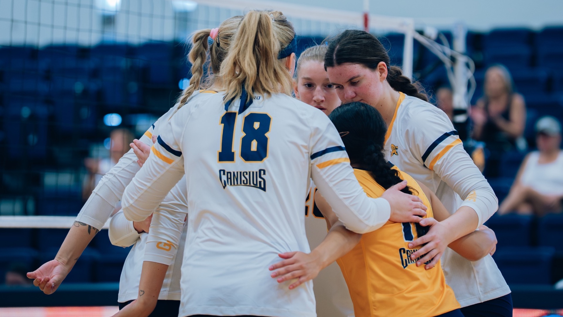 Team meets before a point against UMBC