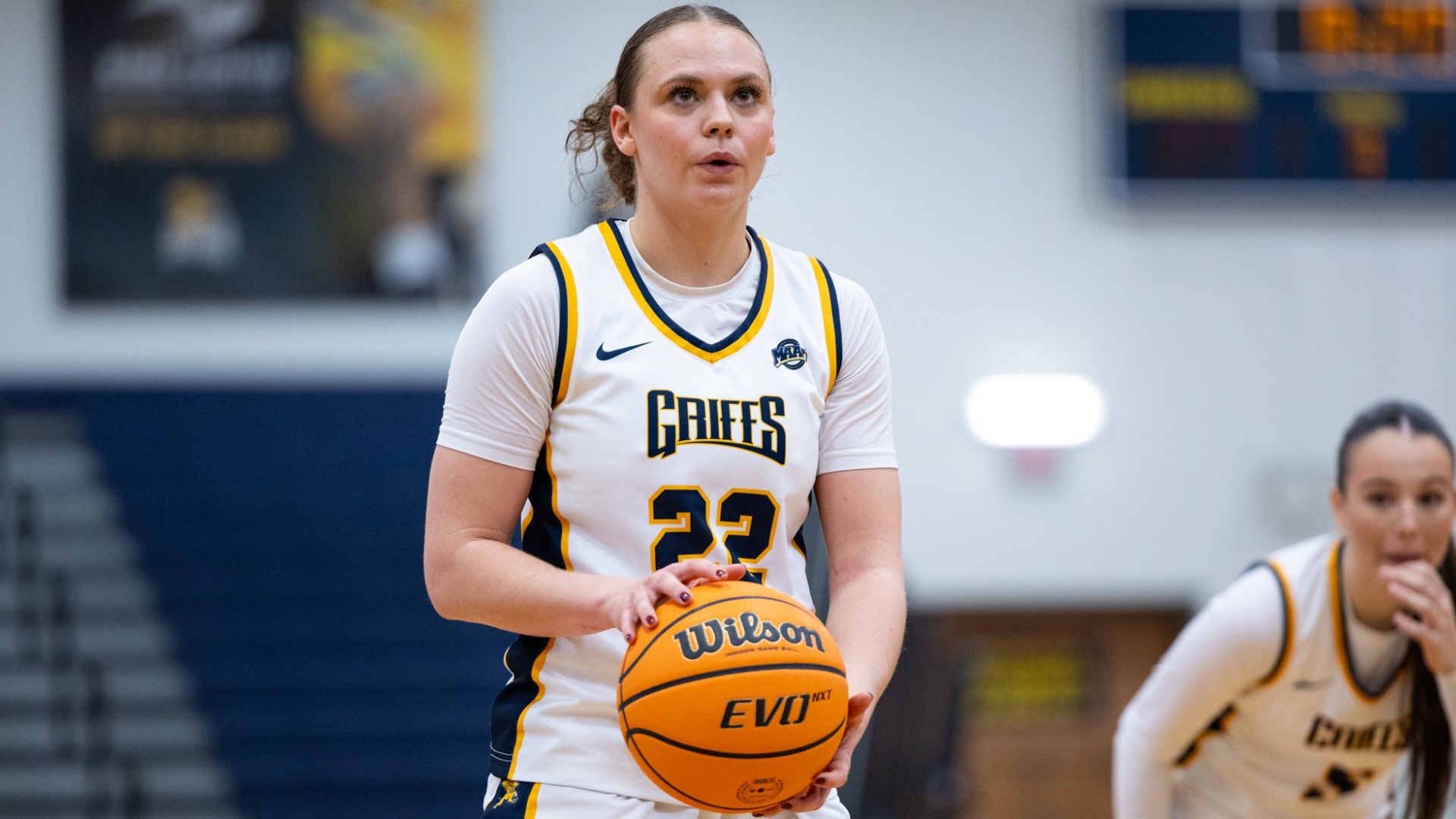 Franka Wittenberg shoots a free throw in the Koessler Athletic Center