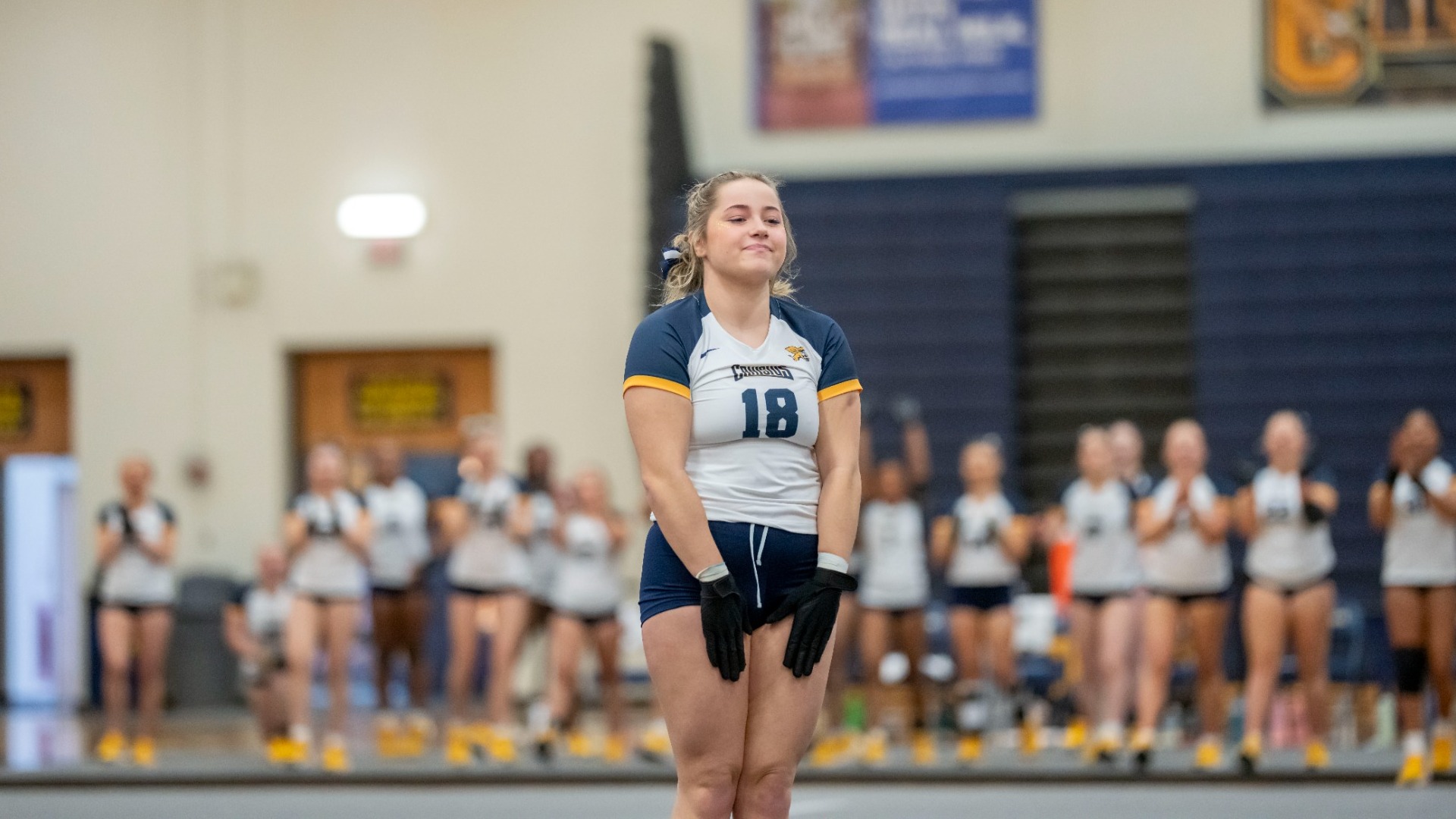 Giada Muti finishes an event against Buffalo State at the Koessler Athletic Center in Buffalo, N.Y.