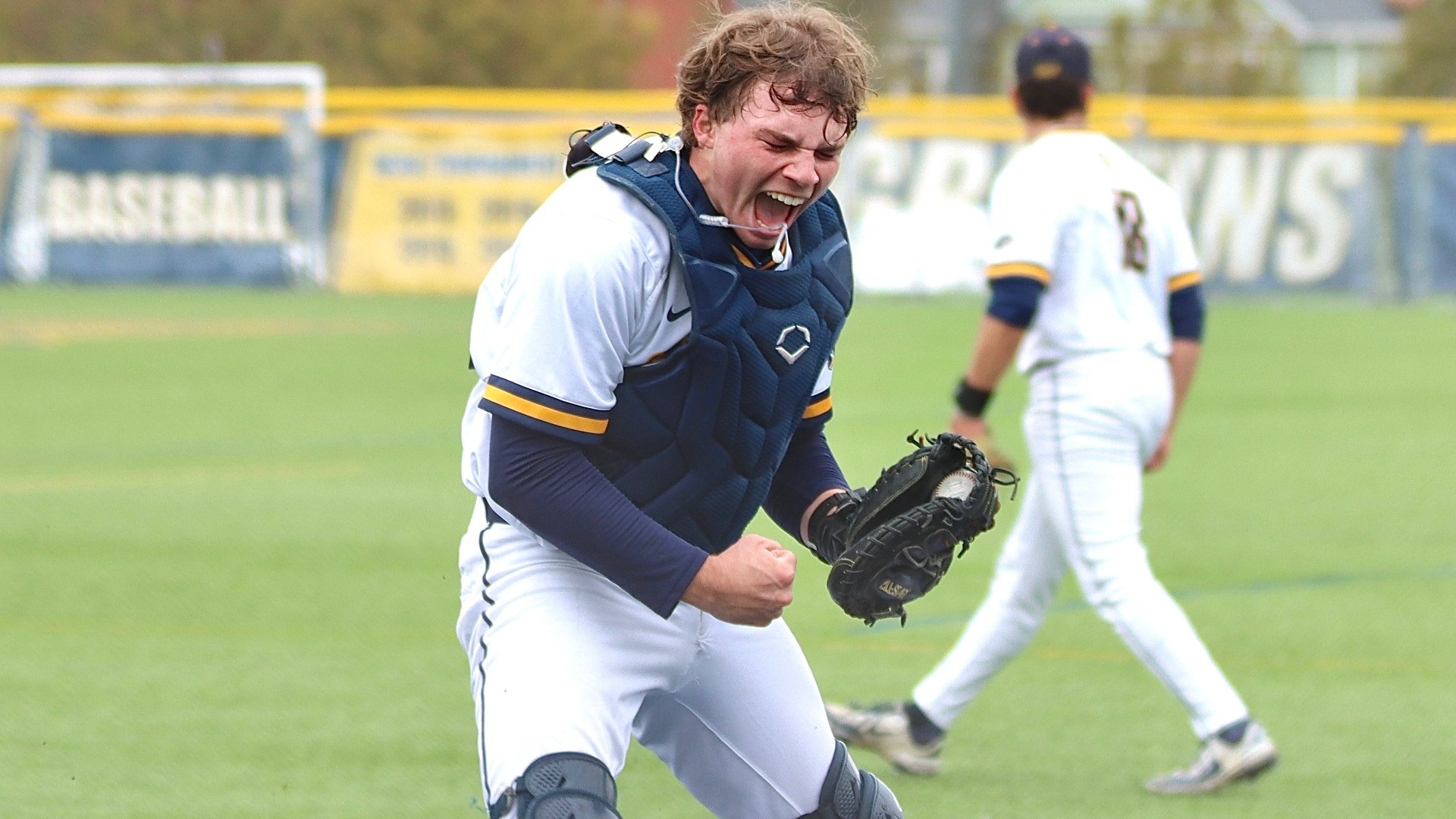 Blake Herman celebrates at home plate - March 22, 2026