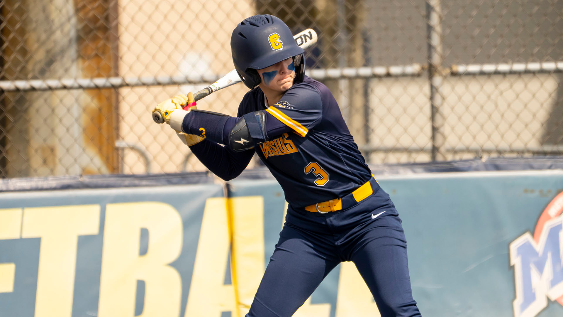 Michaela Sycalik prepares to take a swing at a pitch in the first game of the MAAC doubleheader against Fairfield on March 29, 2026.