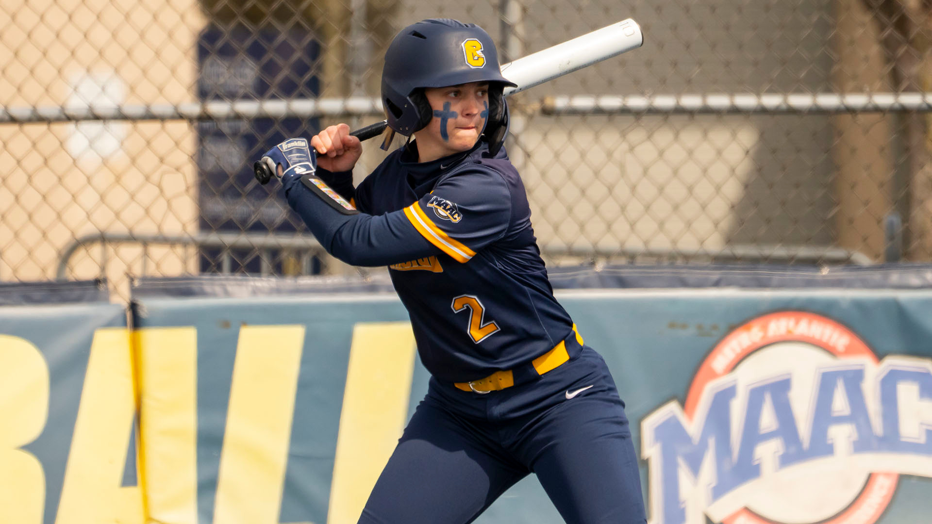Maddy Hans waits for a pitch in a home game against Fairfield at the Demske Sports Complex on March 29, 2026.