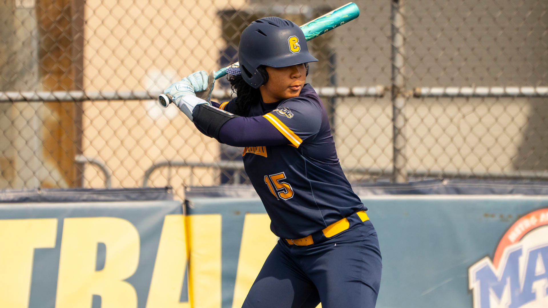 Alyssa Onyeagwa waits for a pitch in a home game against Fairfield on March 29, 2026.