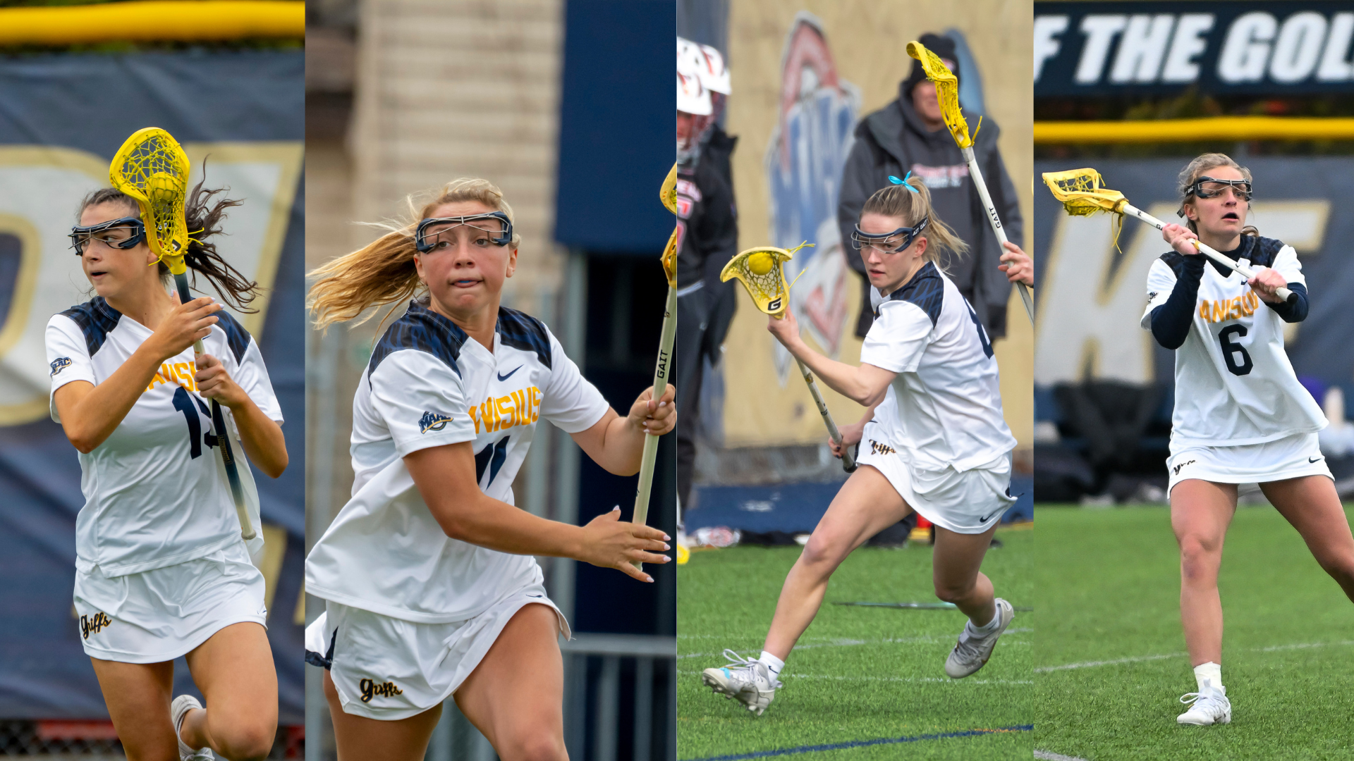 Ella Forcucci, Megan Previdi, Maddie Fitzgerald, Harper Weatherdon action shots.