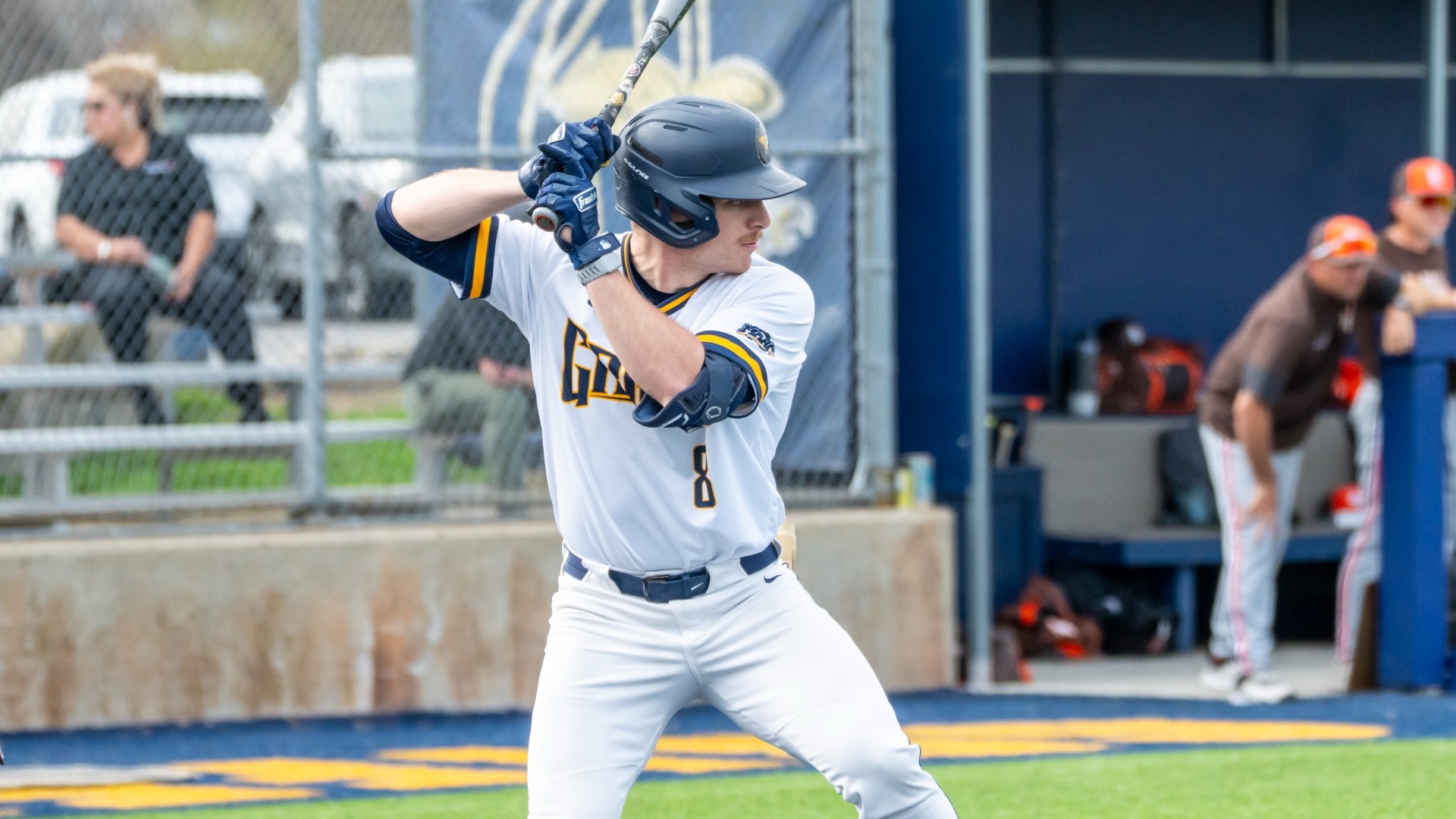 Eric Weeks in the box in a midweek matchup against Bowling Green - April 15, 2026