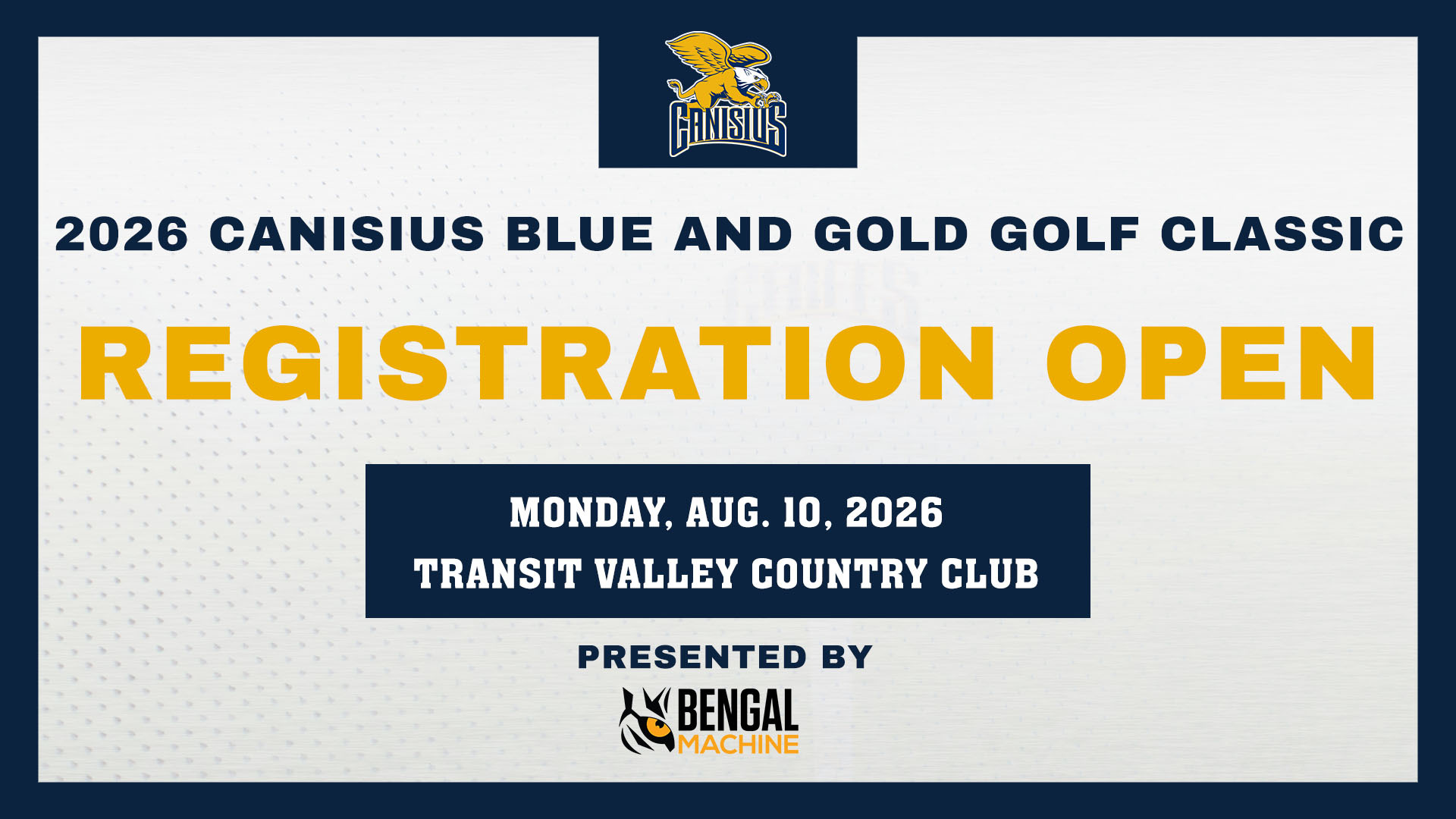 2026 Canisius Blue and Gold Golf Classic Story header graphic
