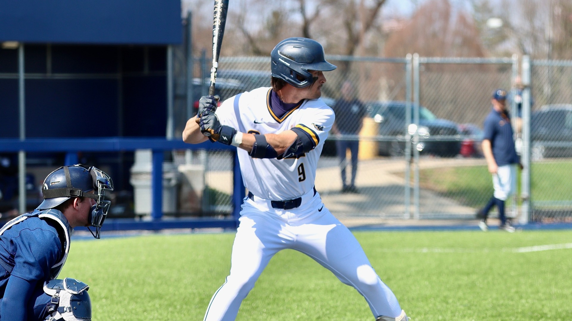 Owen Silliman stands in the box vs. Saint Peter's - April 3, 2026