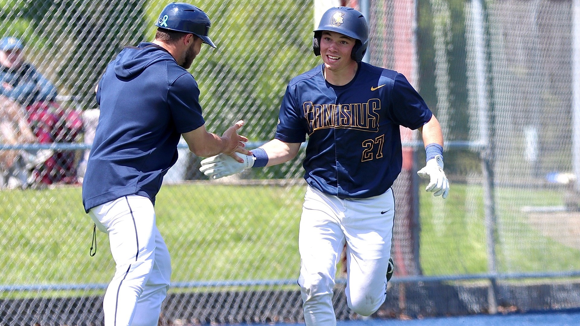 Blake Herman rounds third base in matchup vs. Siena - May 15, 2026