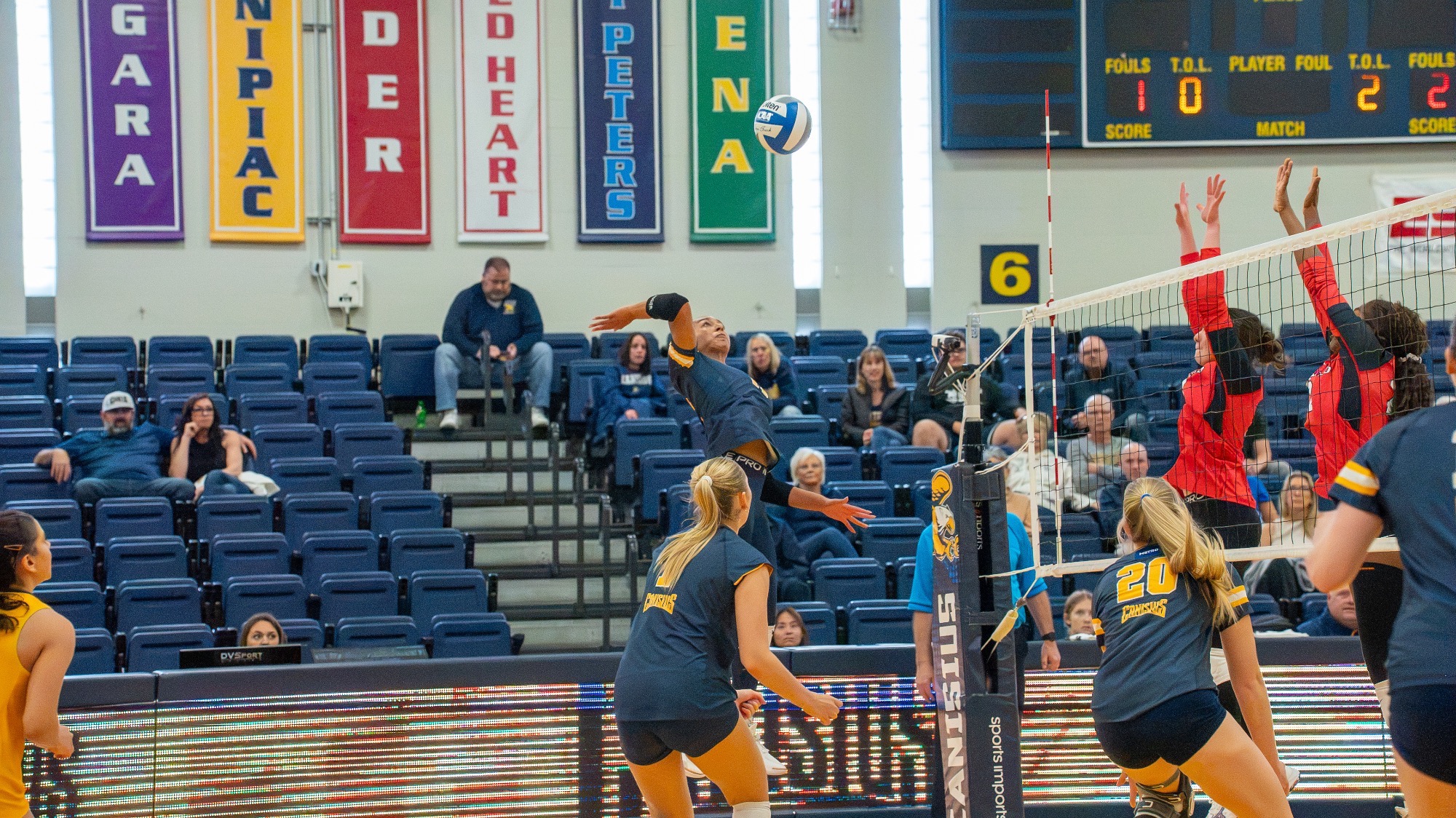 Azoria Davis Spikes Ball Against Fairfield