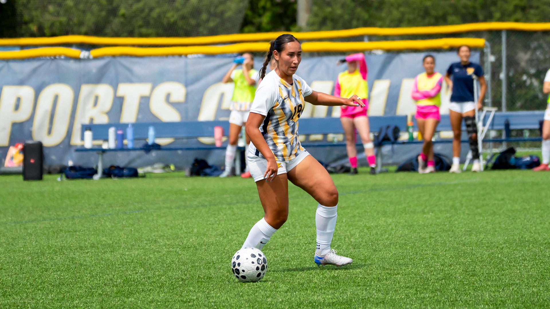 Canisius defender Nicki Silverman plays the ball during game action against Robert Morris at the Demske Sports Complex on Aug. 20, 2026