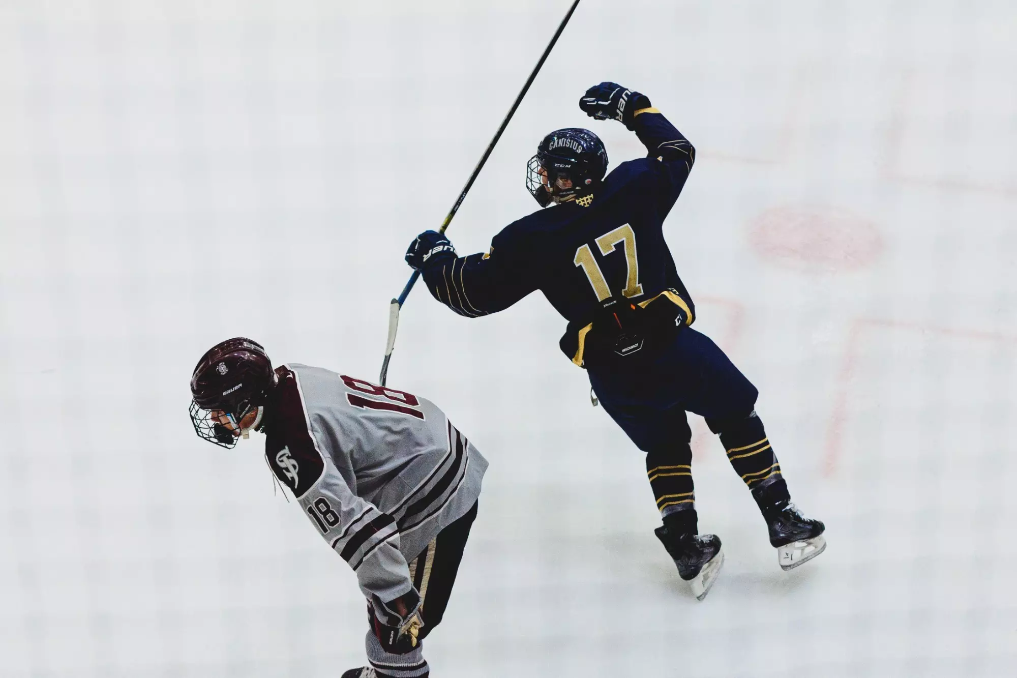 action shot following one of many Canisius goals
