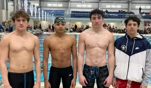 Winning 400 medley relay.