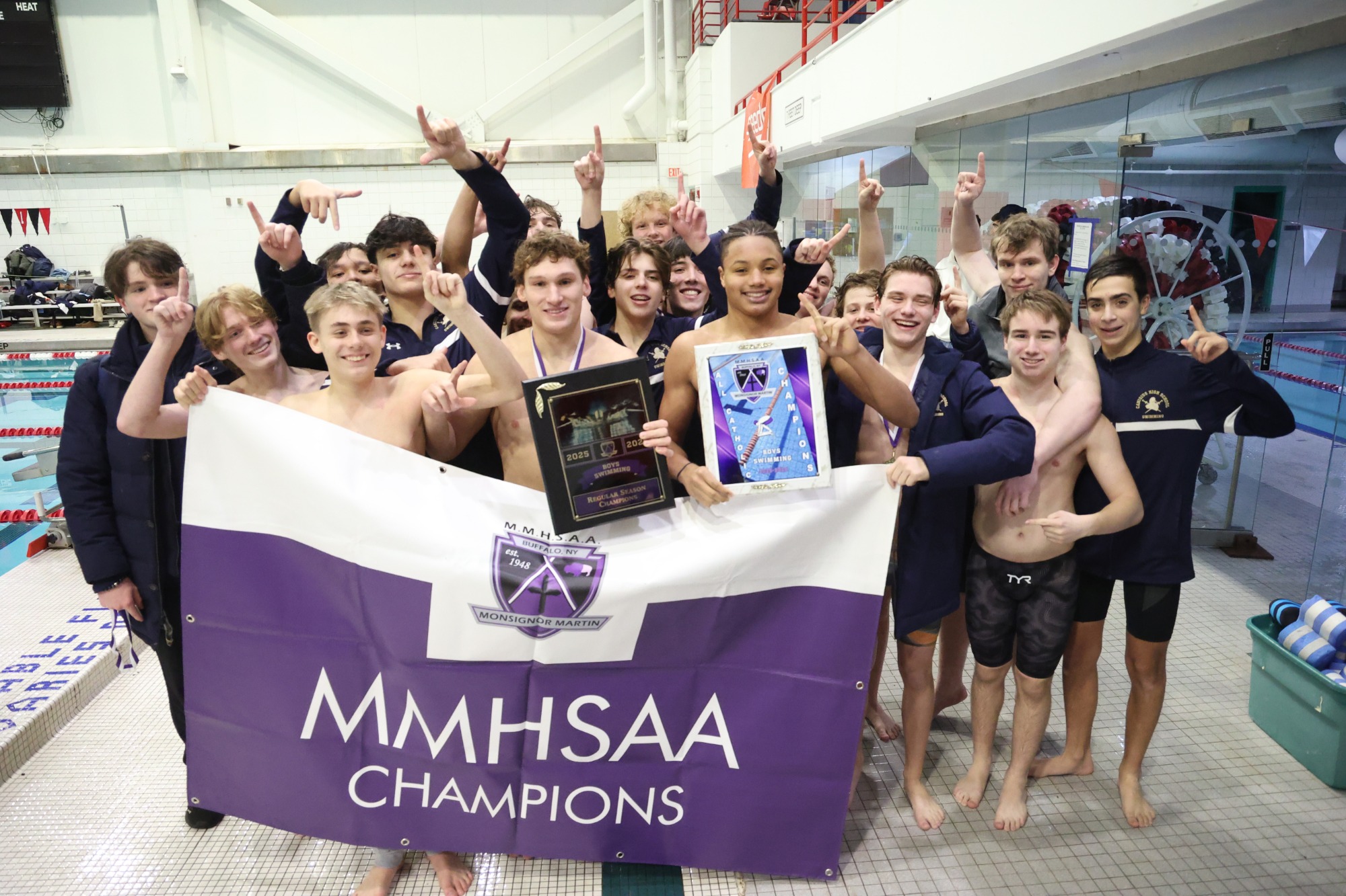 Canisius wins the All-Catholic Swim Championships at the Burt Flickinger Athletic Center in Buffalo, Wednesday, January 28, 2026. 