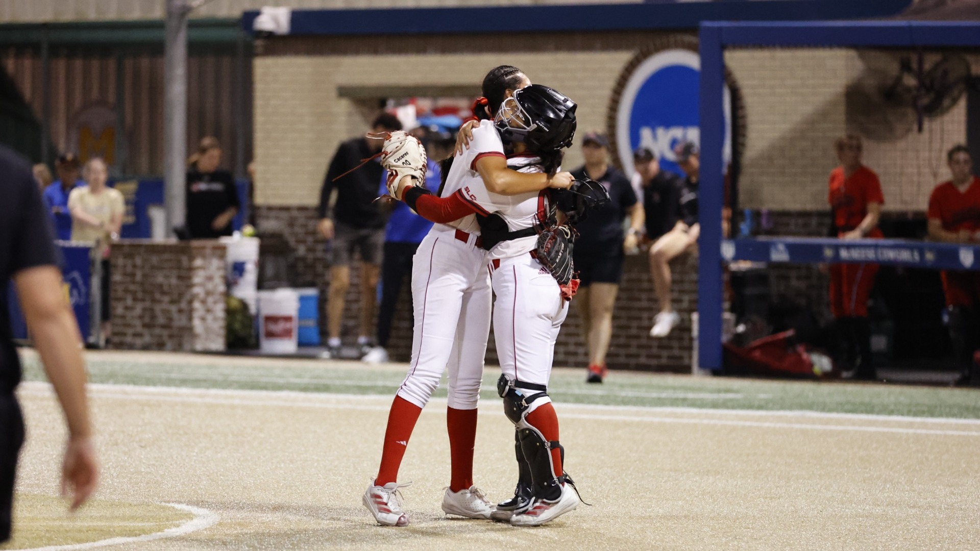 Larissa and Jaisy hug