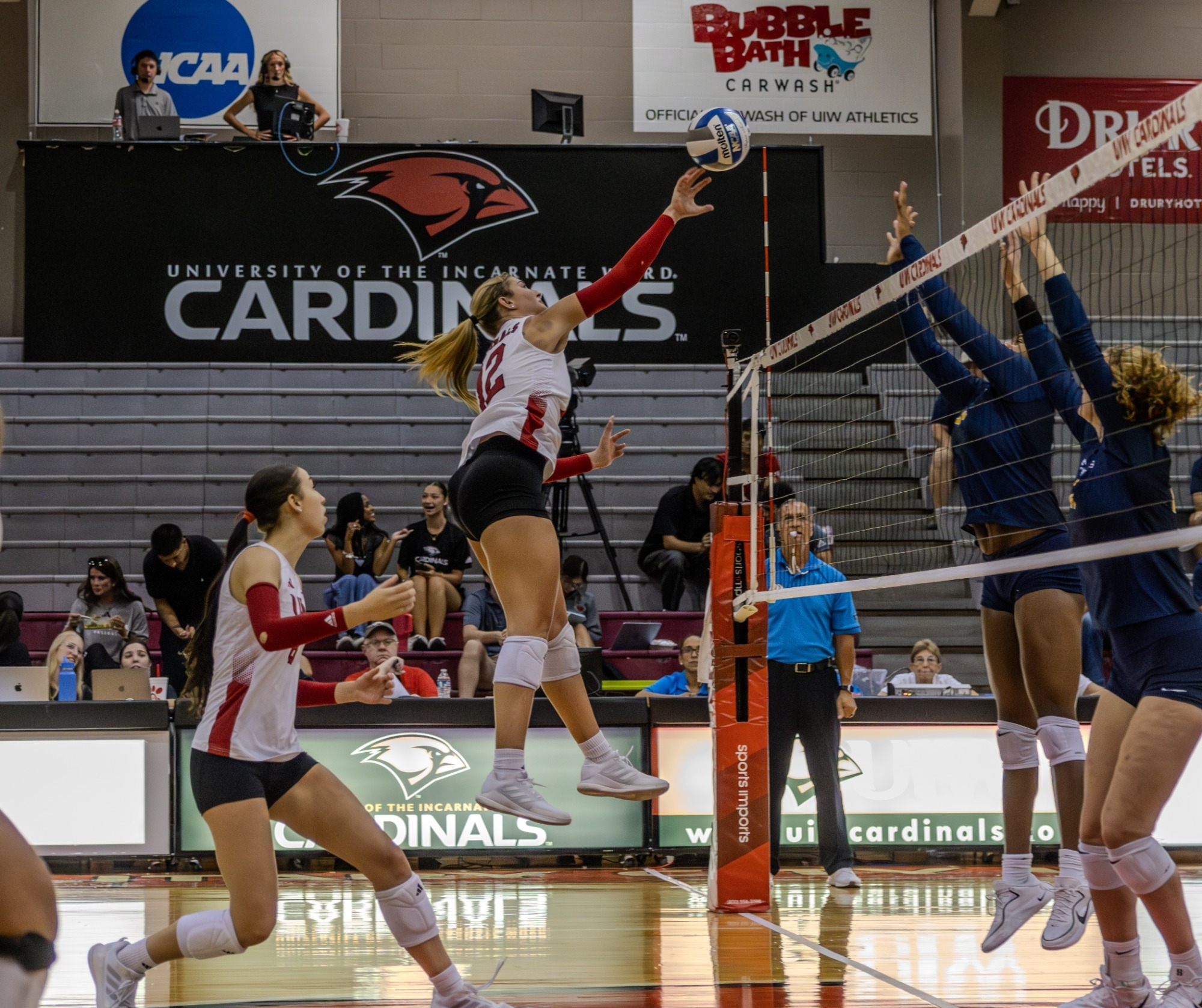 Sofia Grimm hits against East Texas A&M