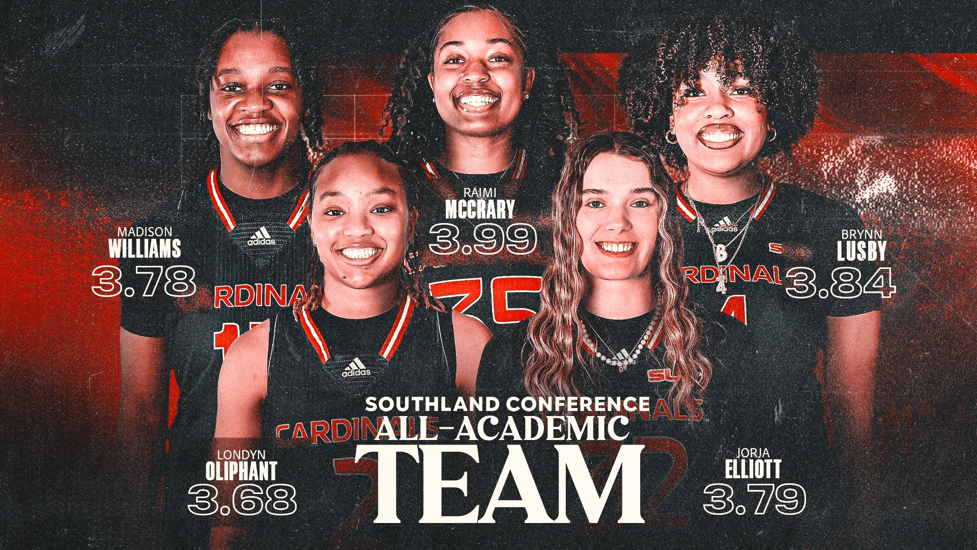 Women's basketball all-SLC academic graphic