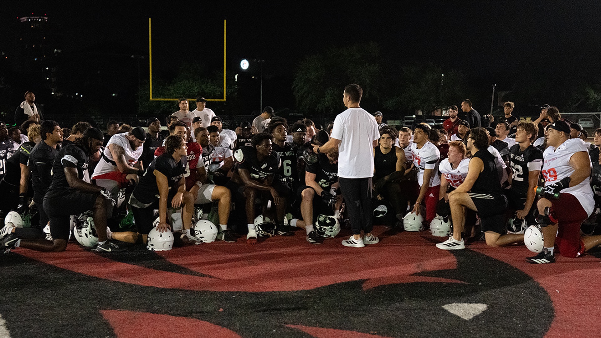 Clint addressing the team