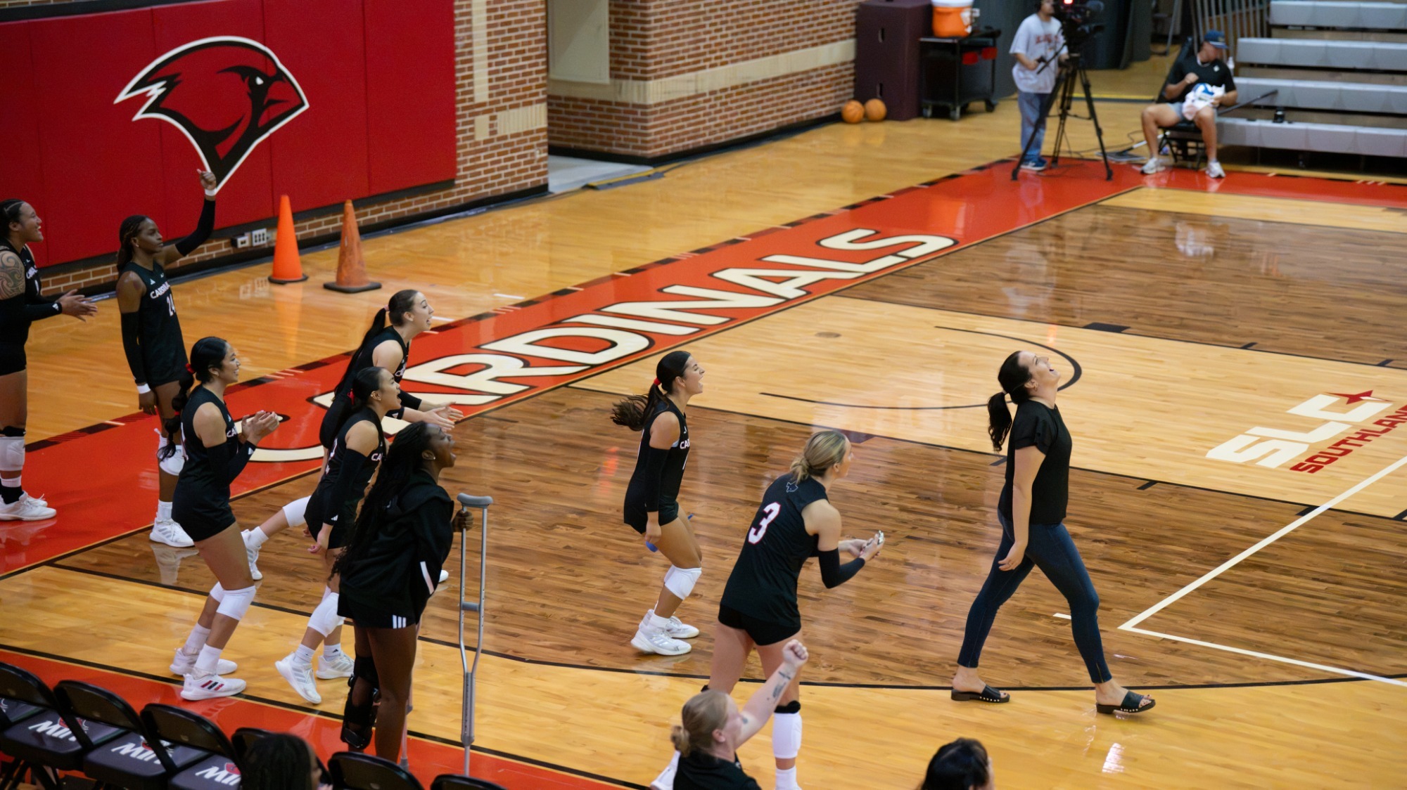 Volleyball celebrates win over Northwestern St.