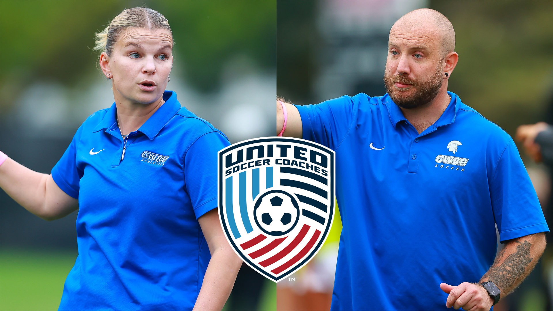 (left) Alyssa Johnson and (right) Ross Minick coaching