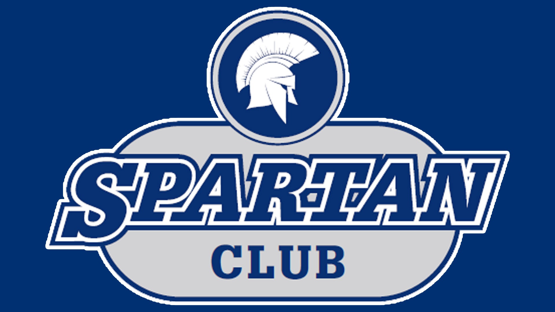 Spartan Club Logo on a blue background
