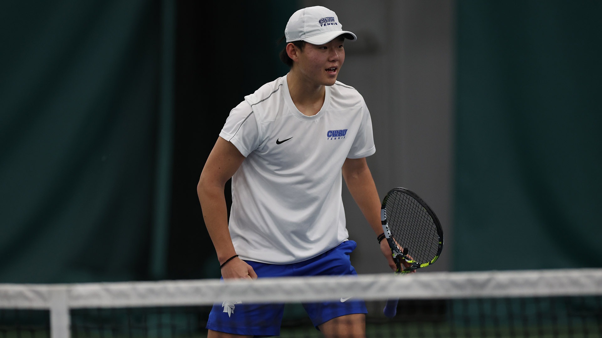 Leon Chen celebrating a point against Allegheny