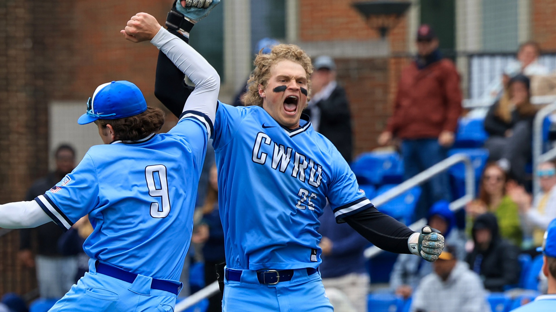 Nick Harms celebrating