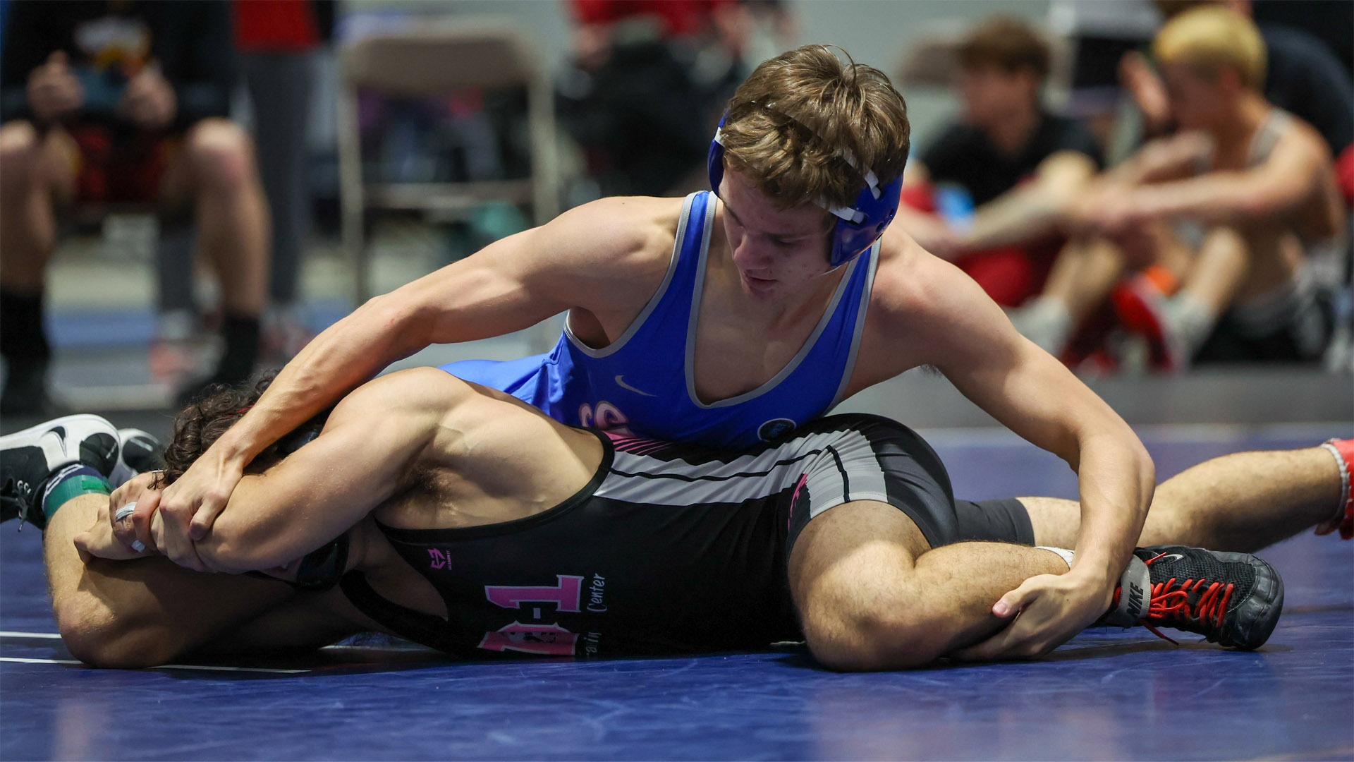 Hunter Keane wrestling on the ground