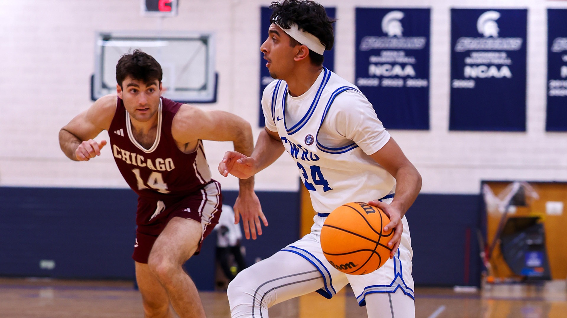 Shyam Patel dribbles past a Chicago defender