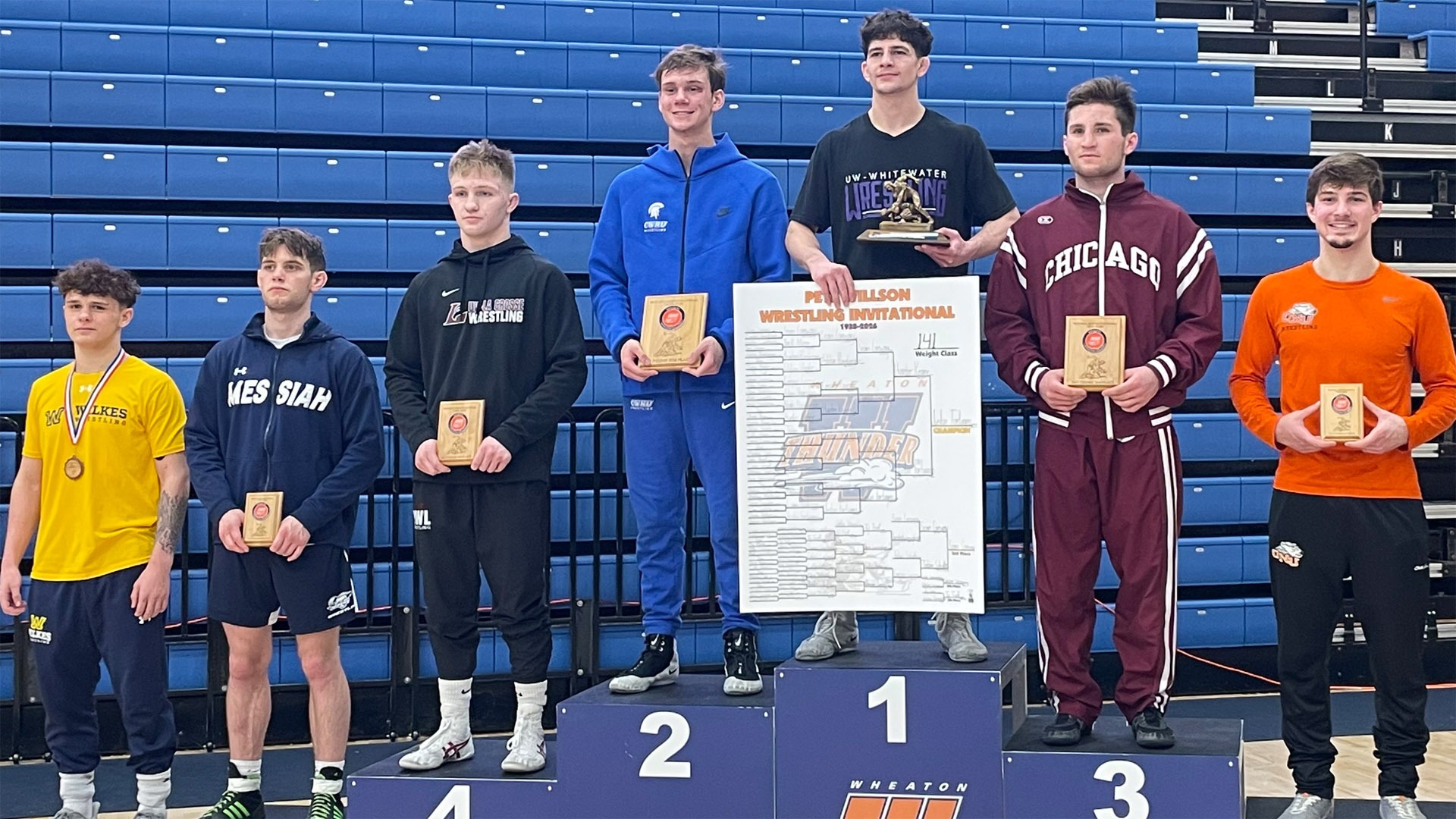 Hunter Keane standing on the podium in second place at the 2026 Pete Willson Invite