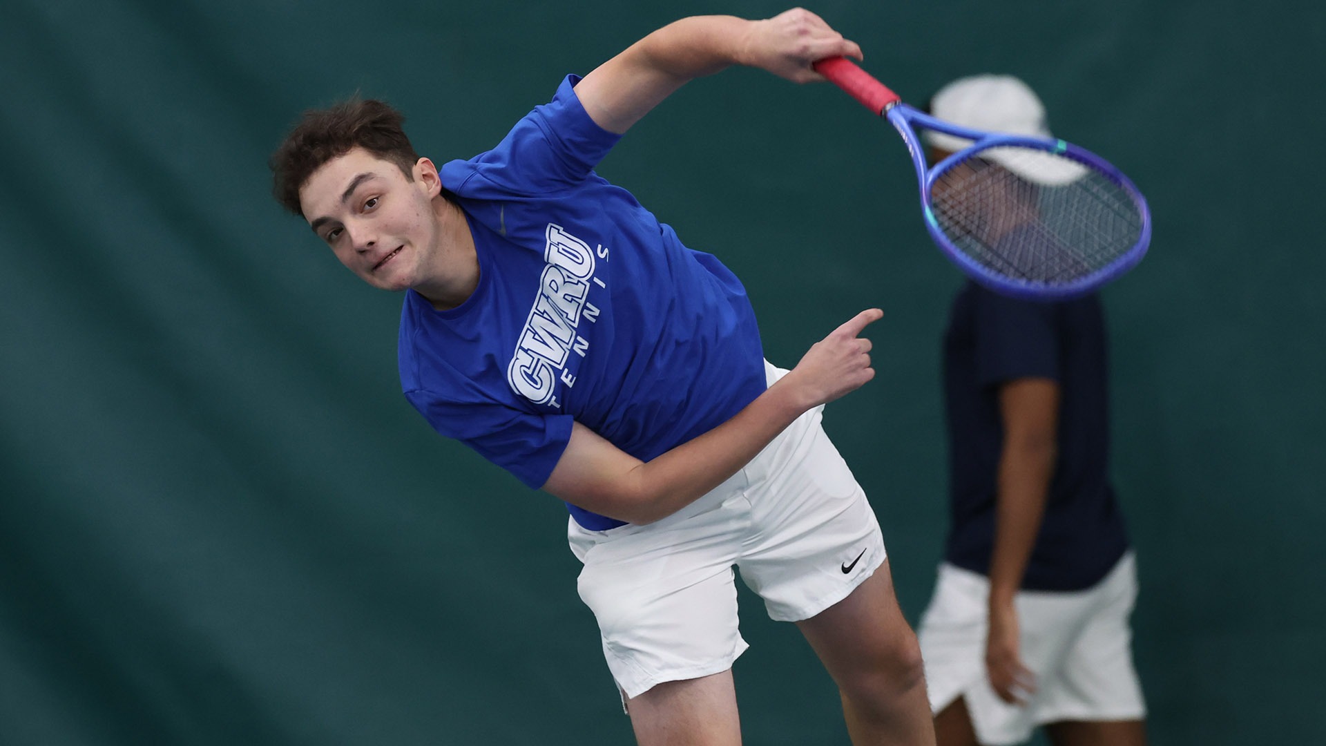 Rowan Matorin serving against Rochester