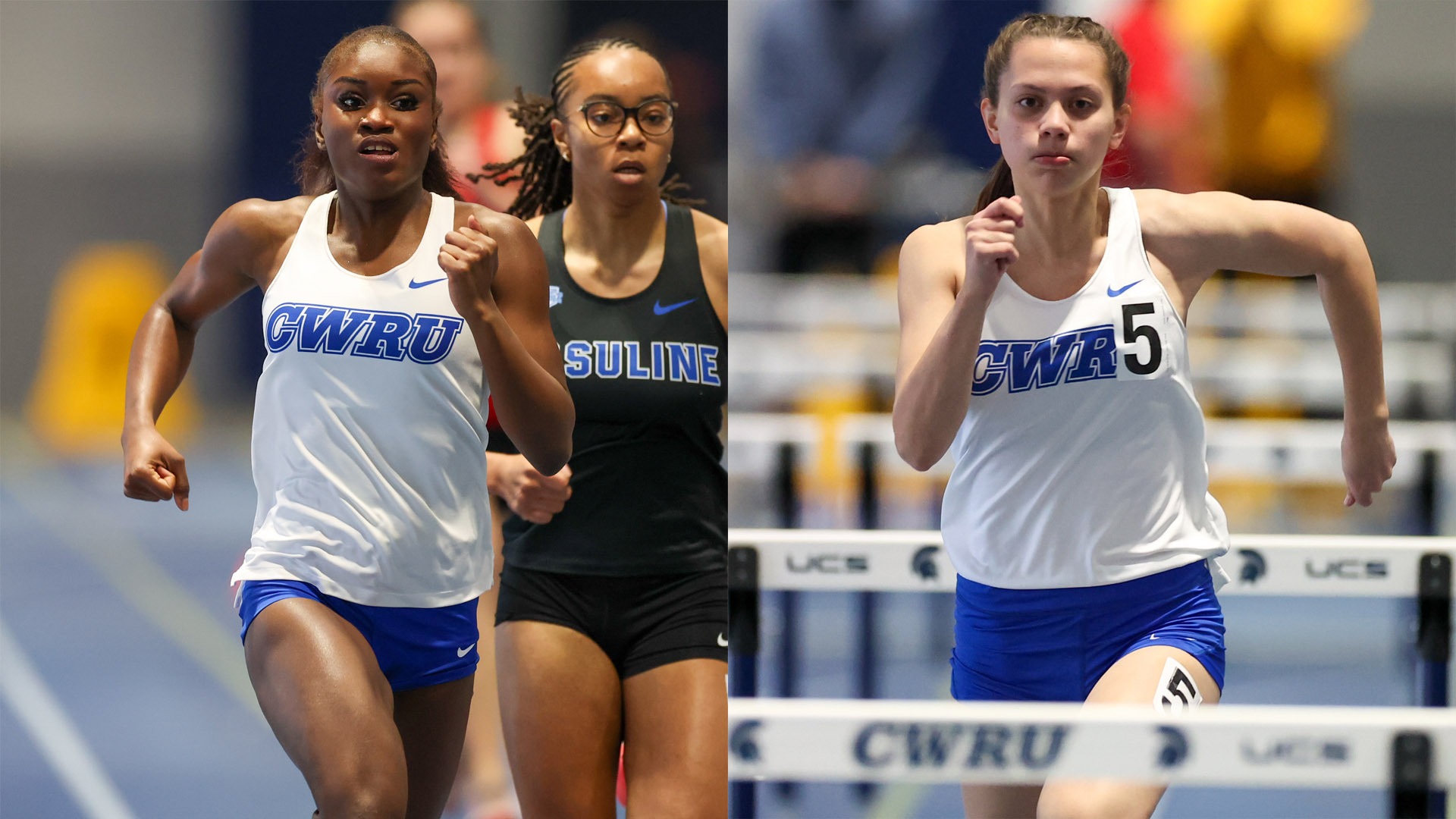 Gianna Phipps (left) and Grace Misiunas (right) running