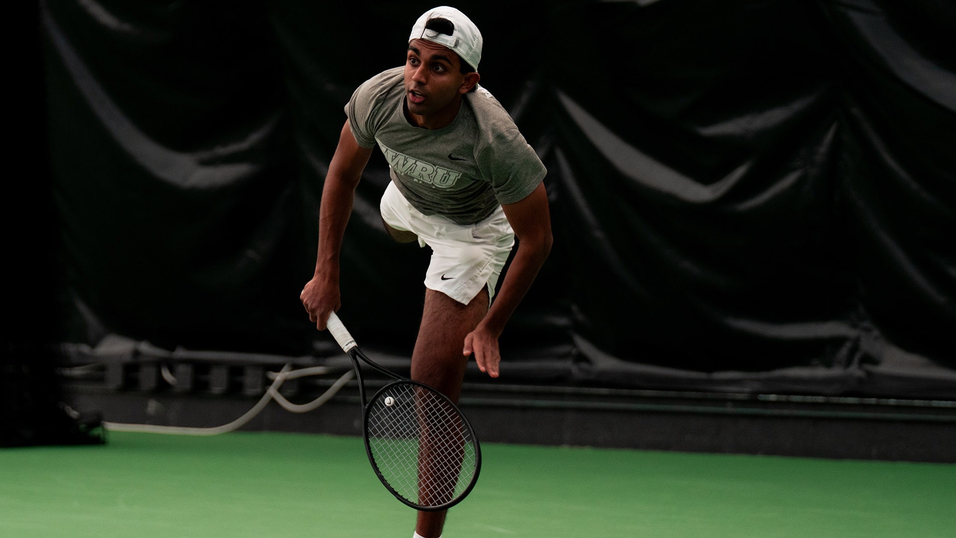 Anmay Devaraj serving against CMS 