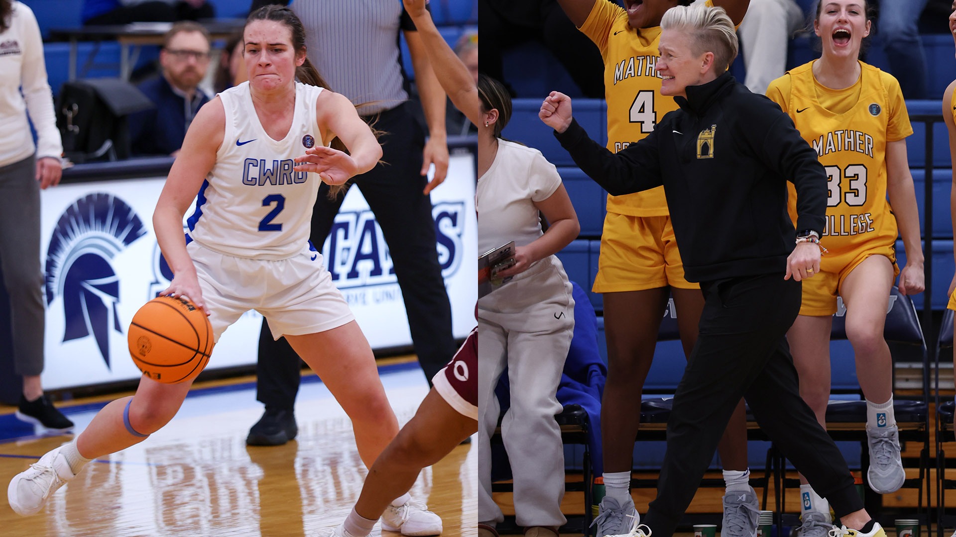Action photos of Emily Plachta (left) and Jennifer Reimer (right)