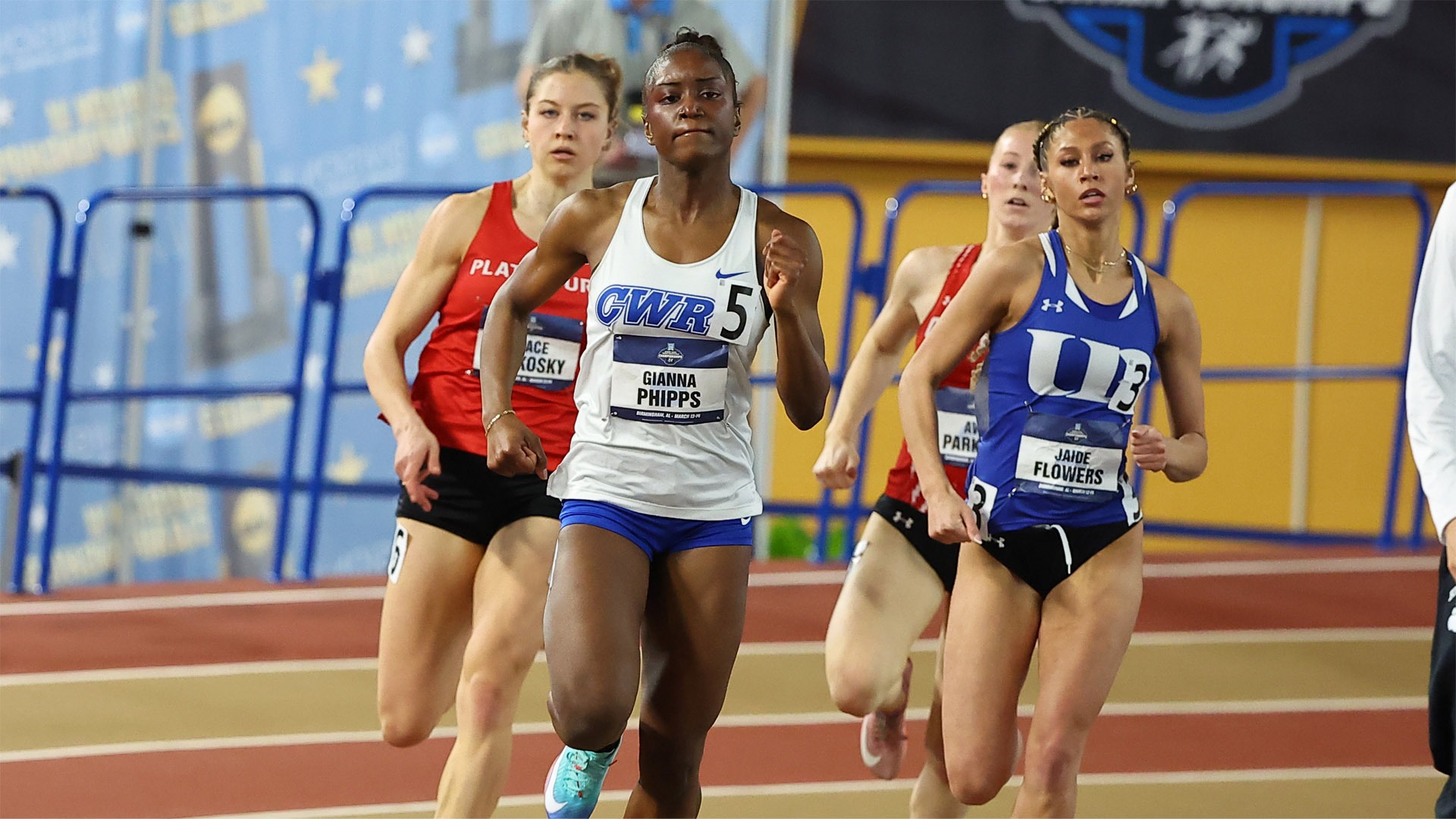 Gianna Phipps running at the NCAA Indoor Championships