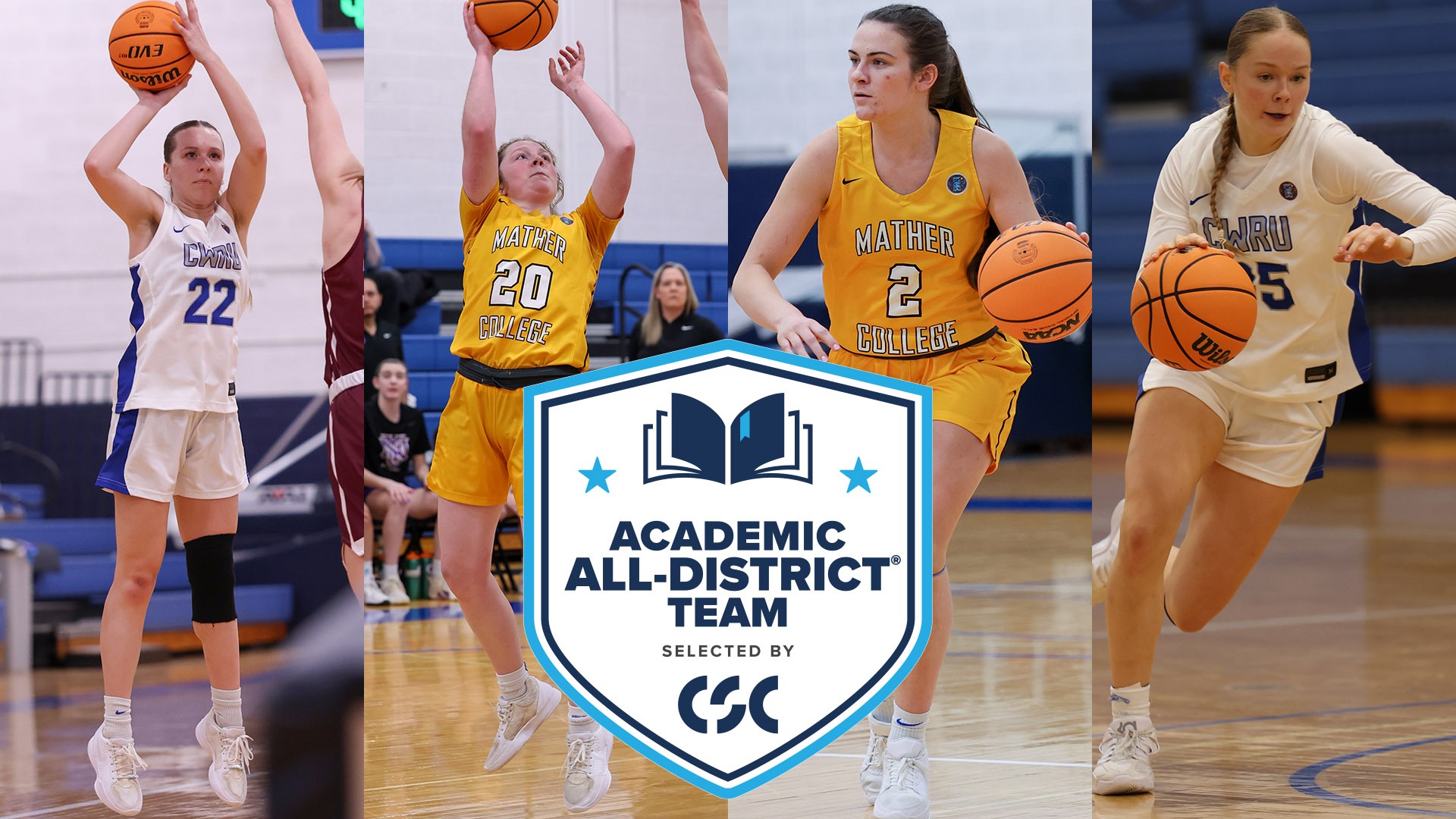 Action photos of the Spartans' four Academic All-District honorees