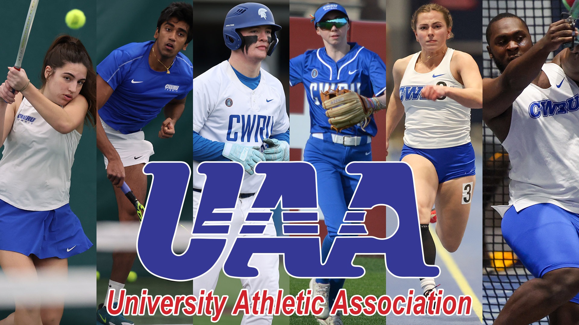 Action shots of UAA All-Academic honorees from each spring team