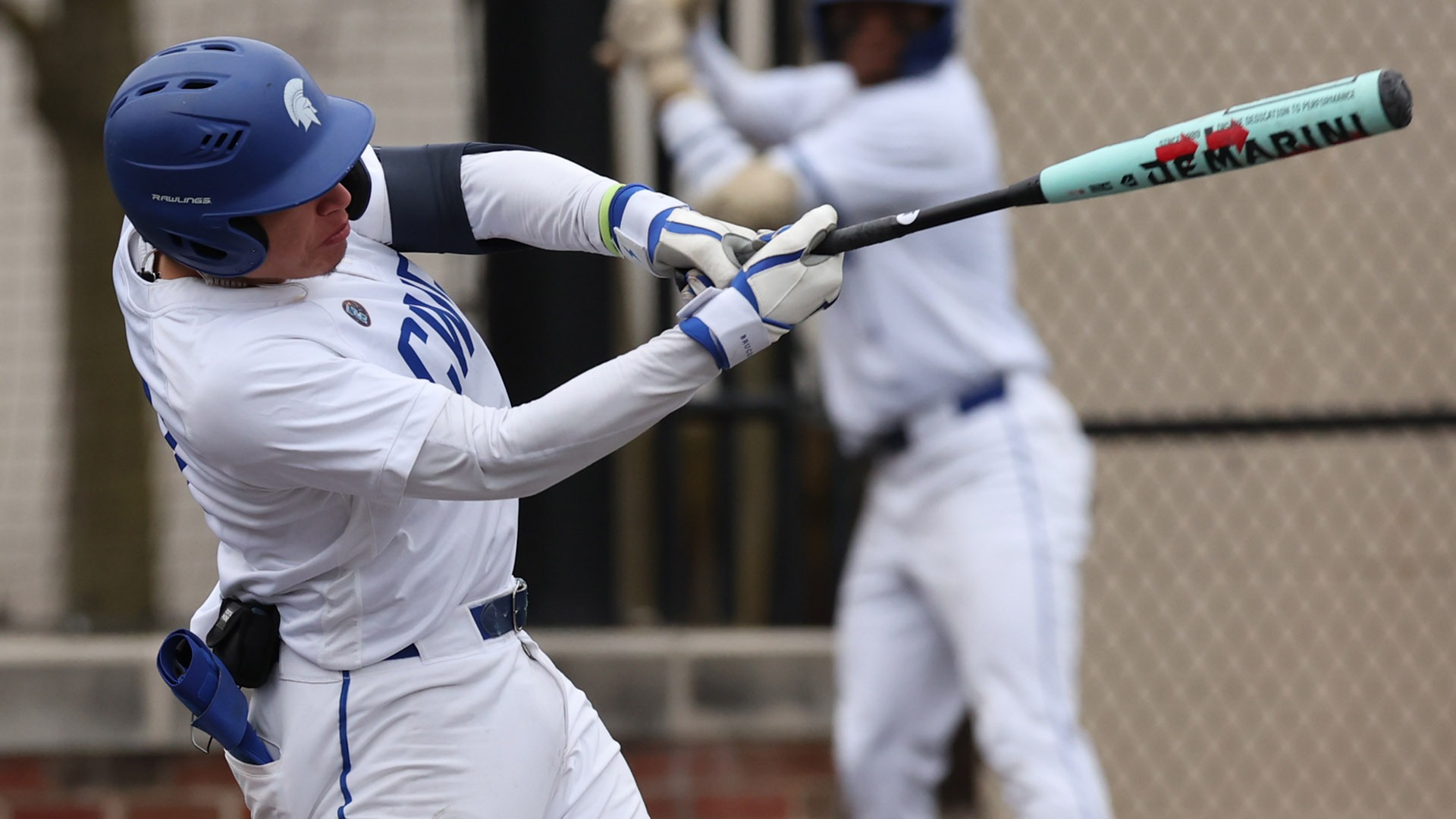 Sean Donahue swinging against Oswego State