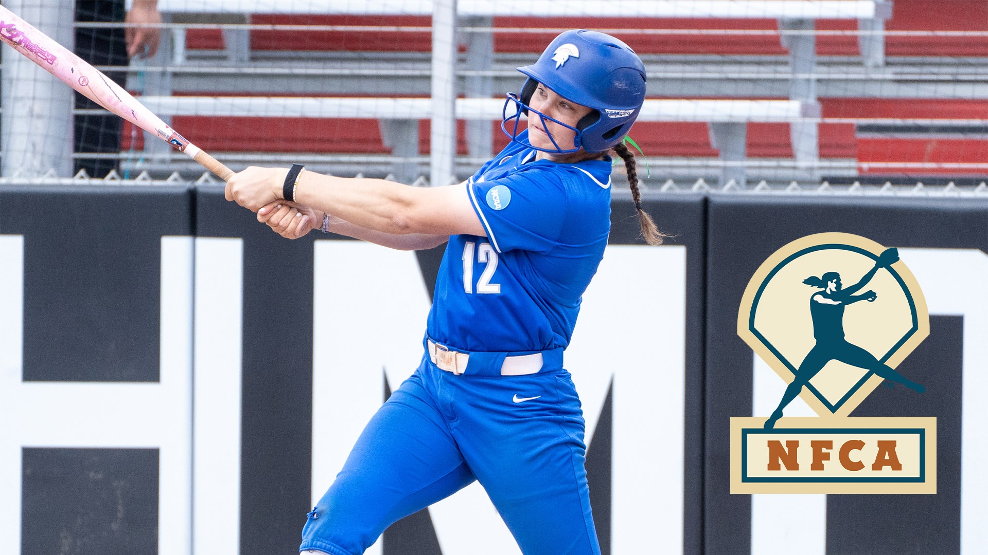 Karen Potts swinging against Muskingum in the NCAA Tournament
