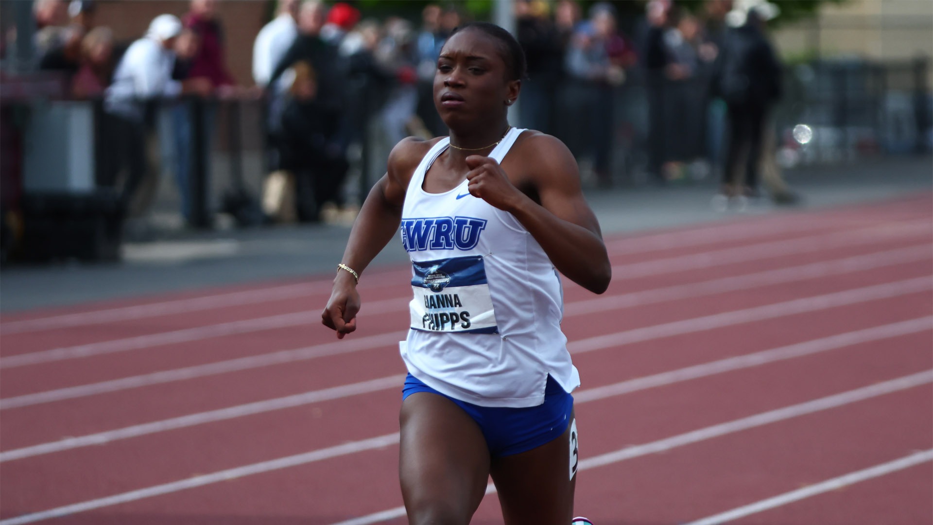 Gianna Phipps running at the 2026 NCAA Division III Outdoor Track and Field Championships