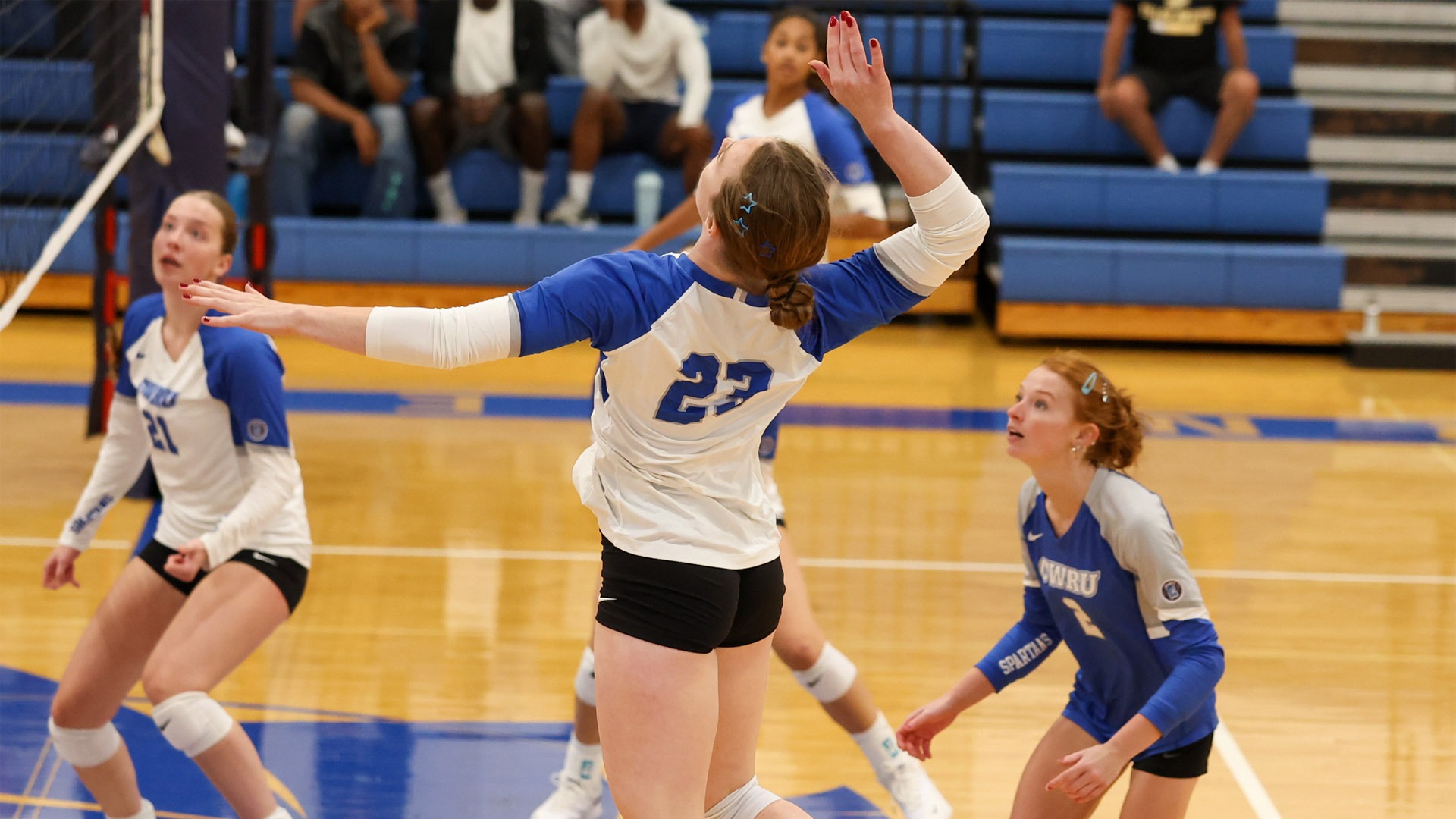 Katie Yanni going up for an attack against BW
