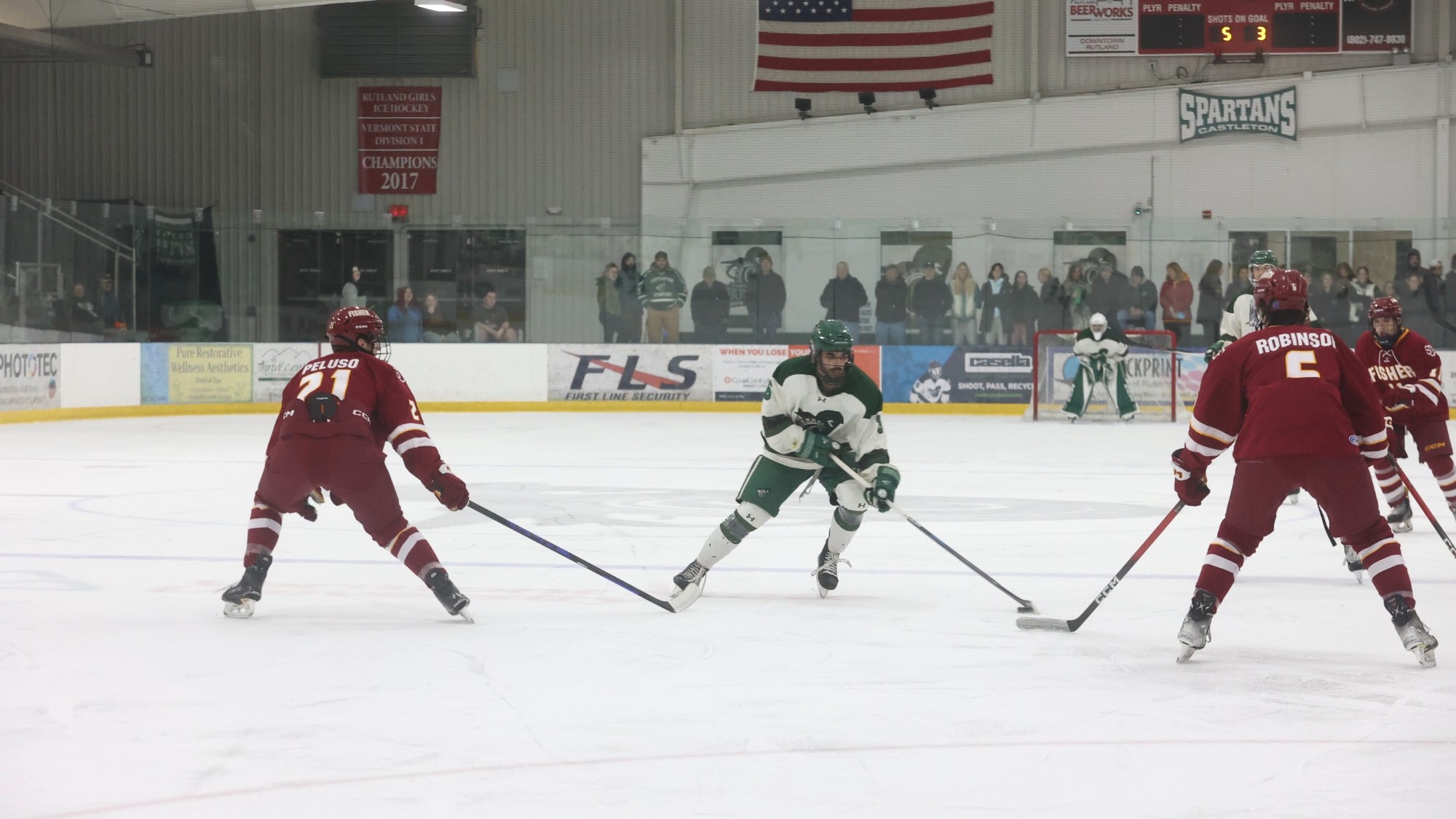 Chakrabarti taking on three St. John Fisher defenders