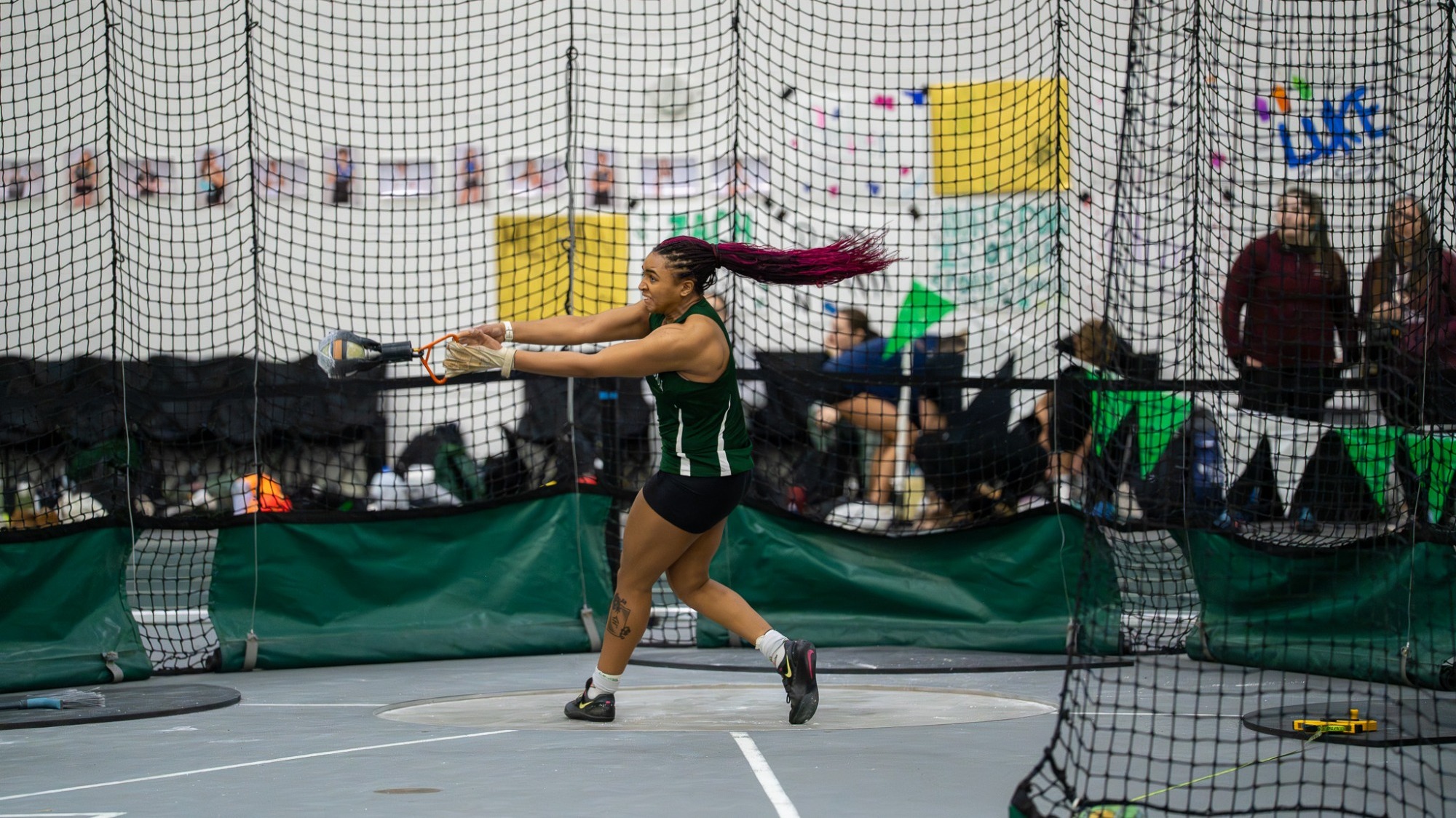 Stevenson winds up for weight throw
